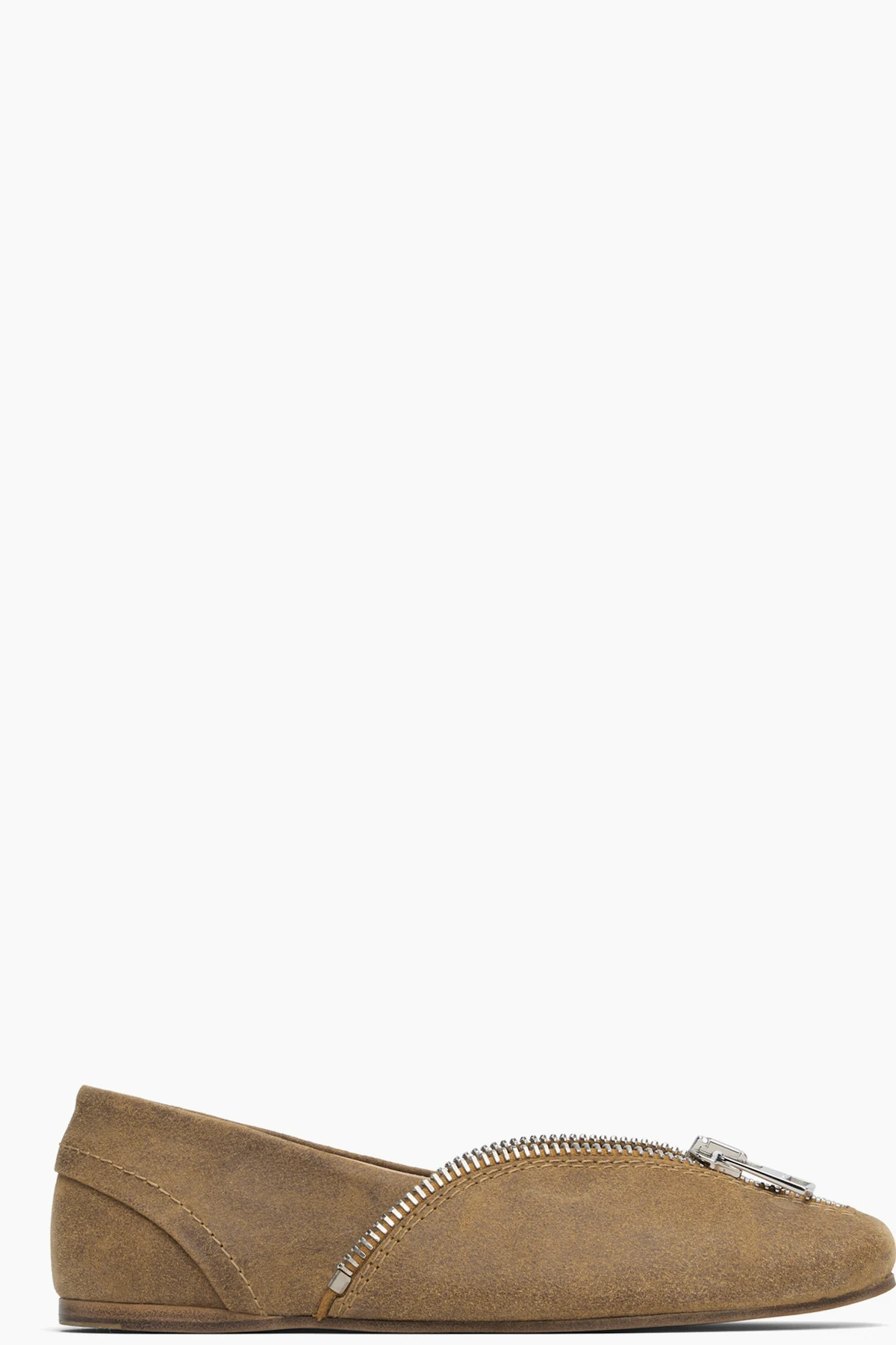 Tan Biker Ballerina Flats