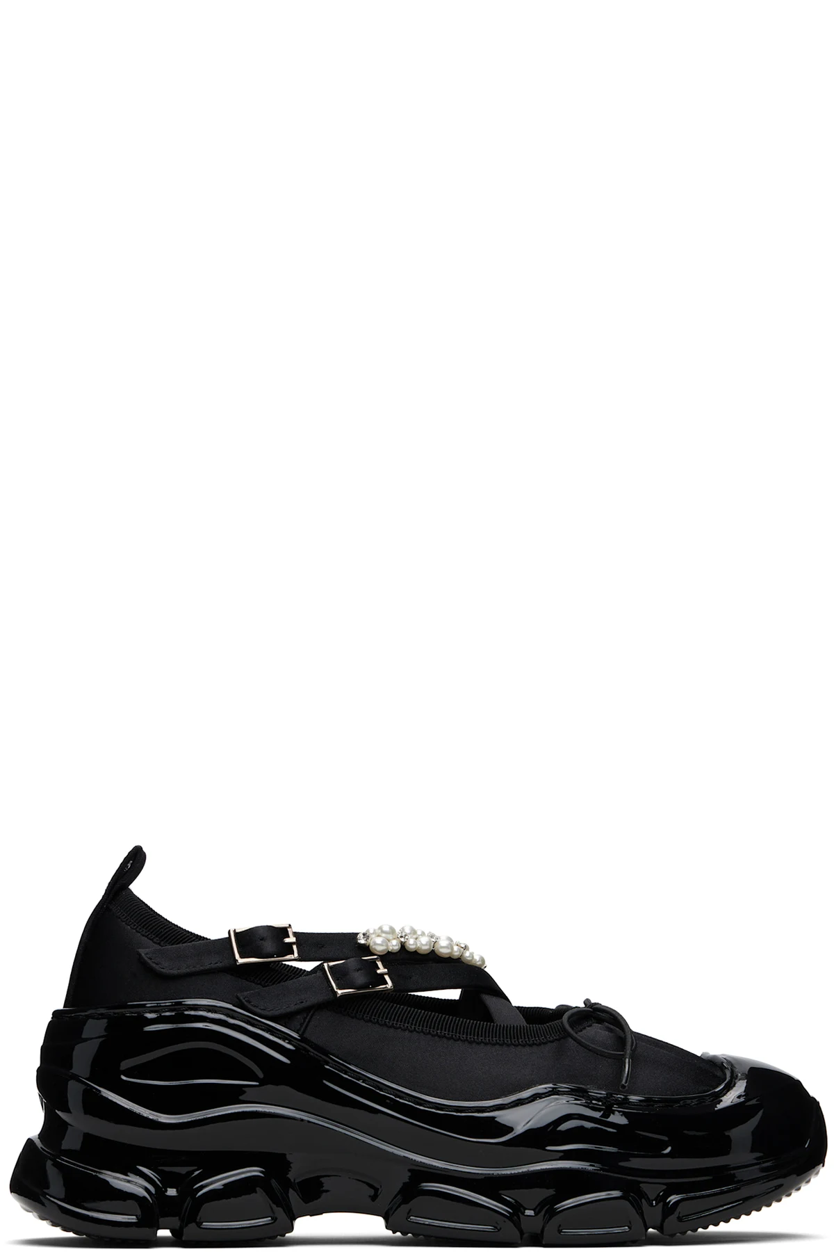 Black Beaded Tracker Ballerina Flats