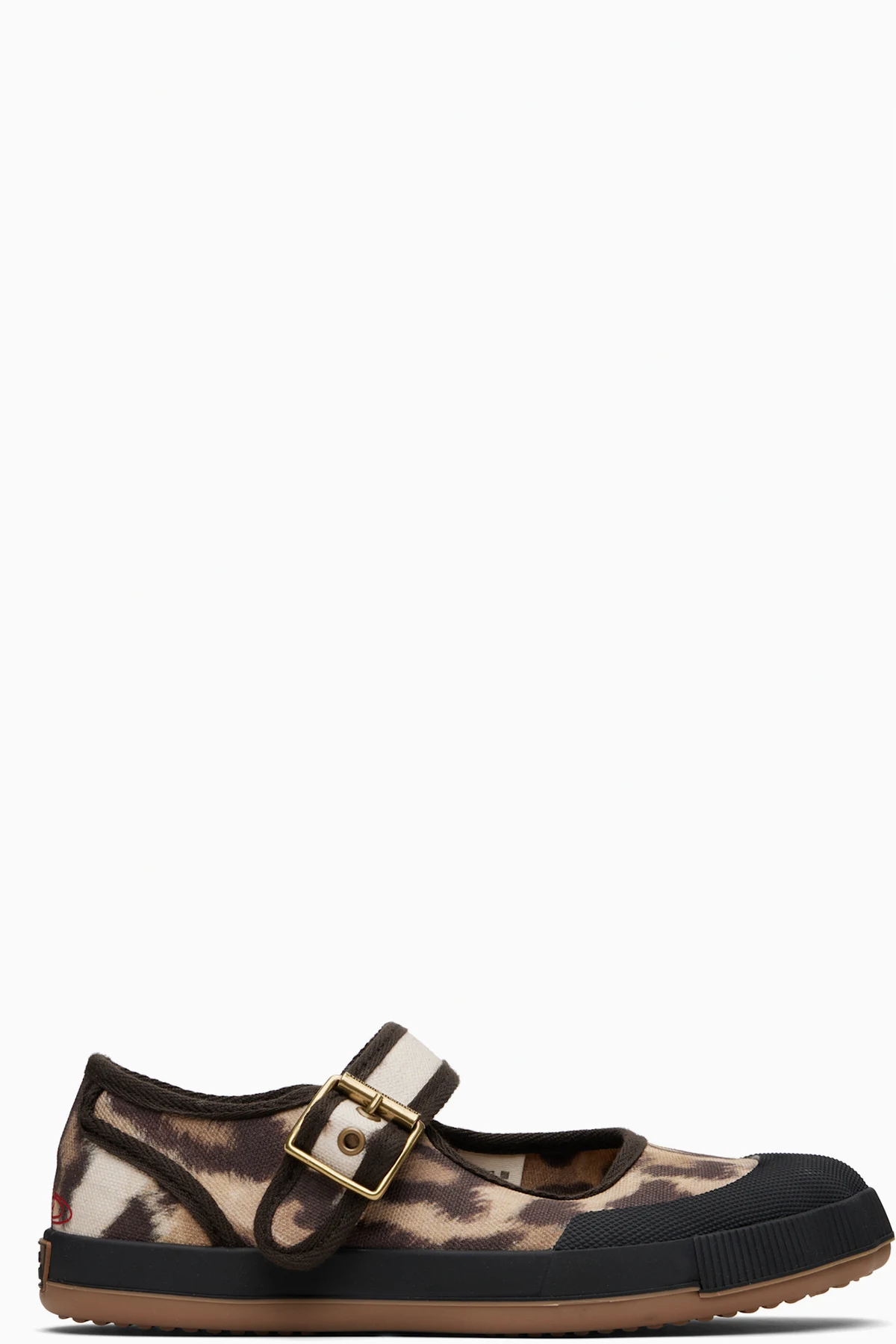 Brown & Black Animal Gym Bar Ballerina Flats