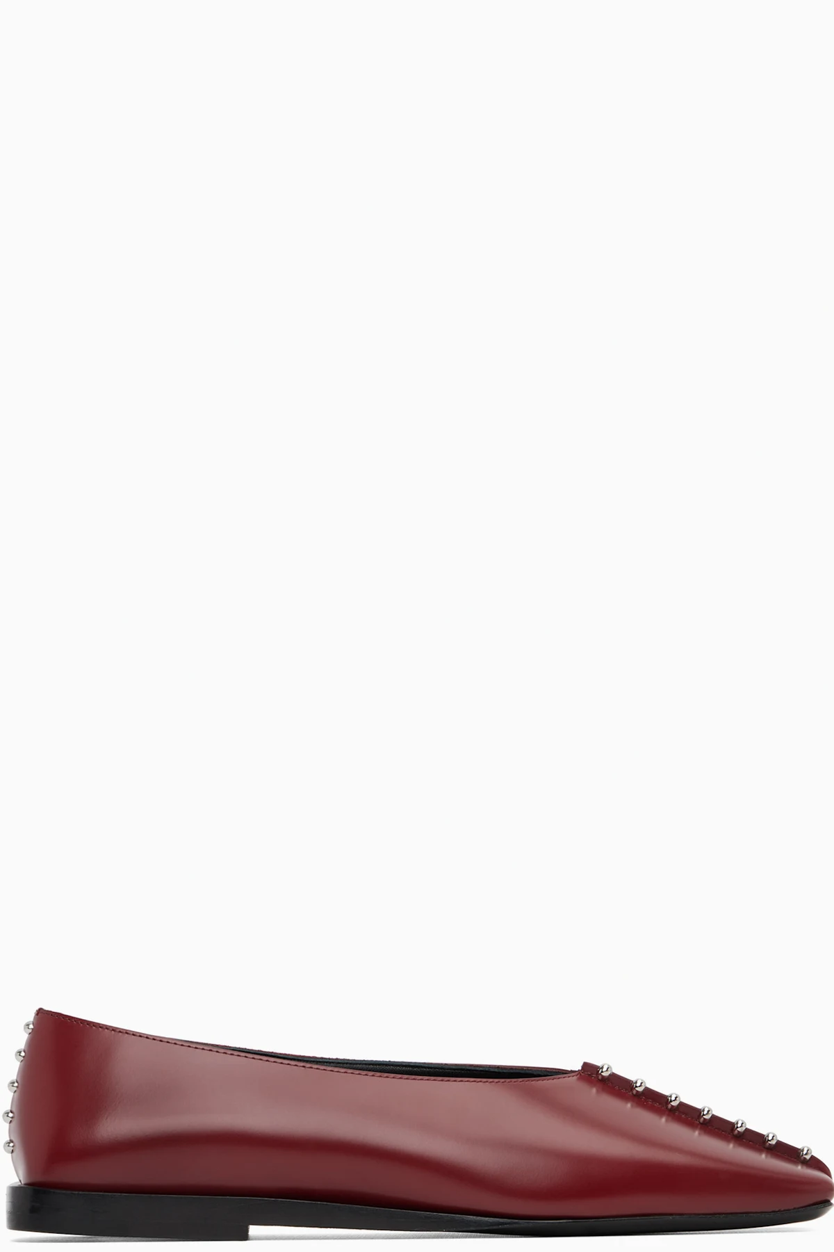 Red Leather Ballerina Flats
