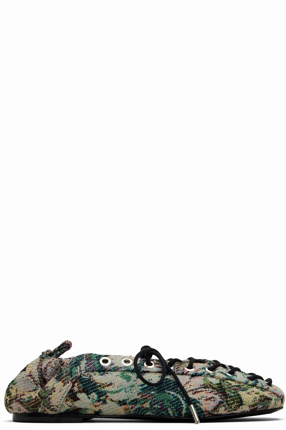 Multicolor Lace-Up Ballerinas