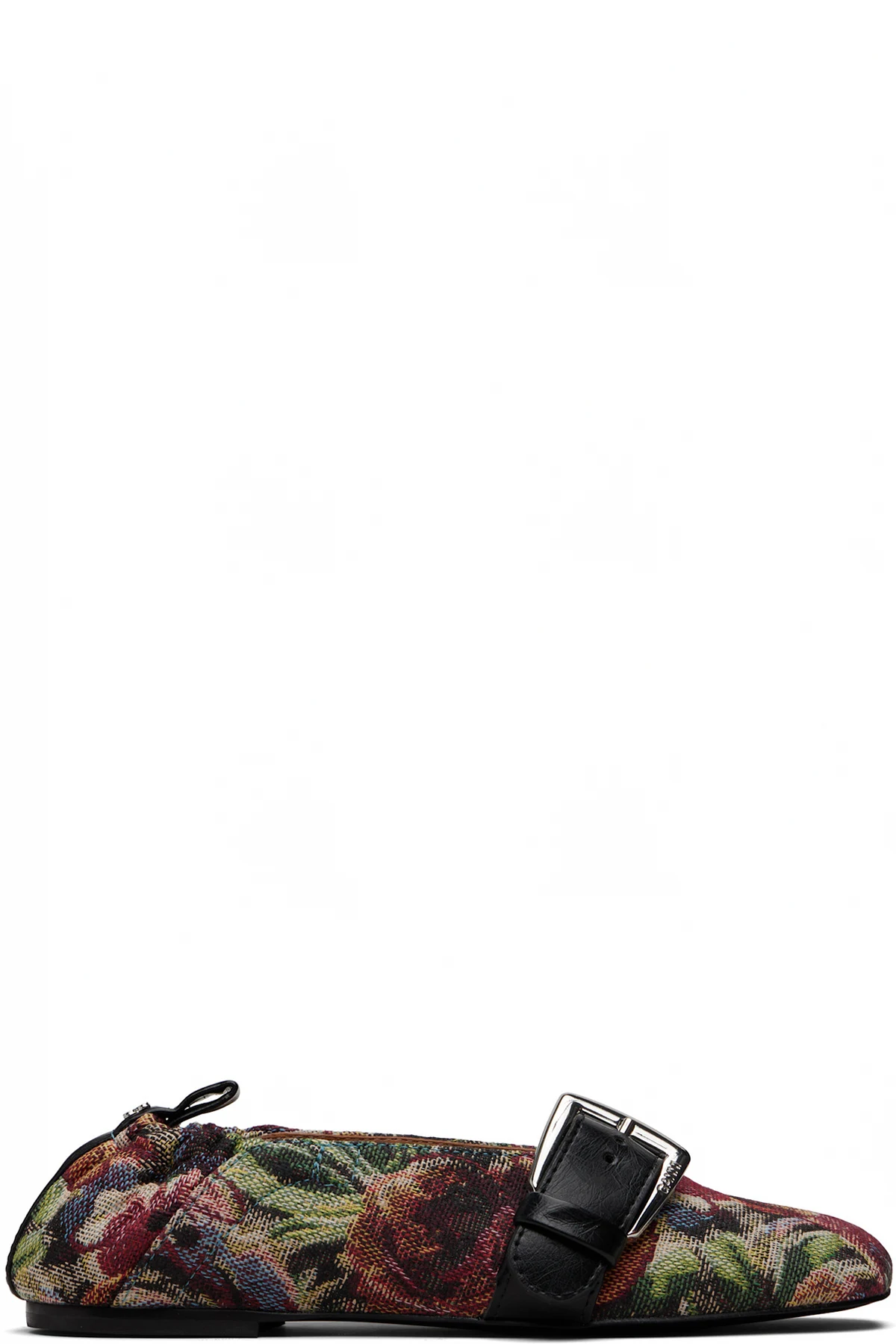 Multicolor Buckle Strap Ballerina Flats