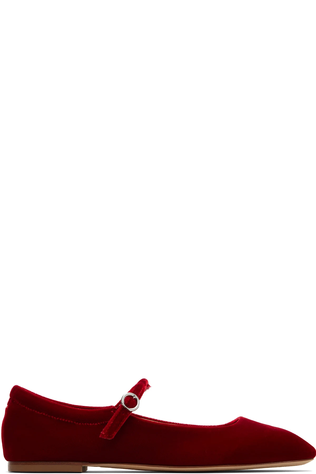 Burgundy Uma Velvet Mary-Jane Flats