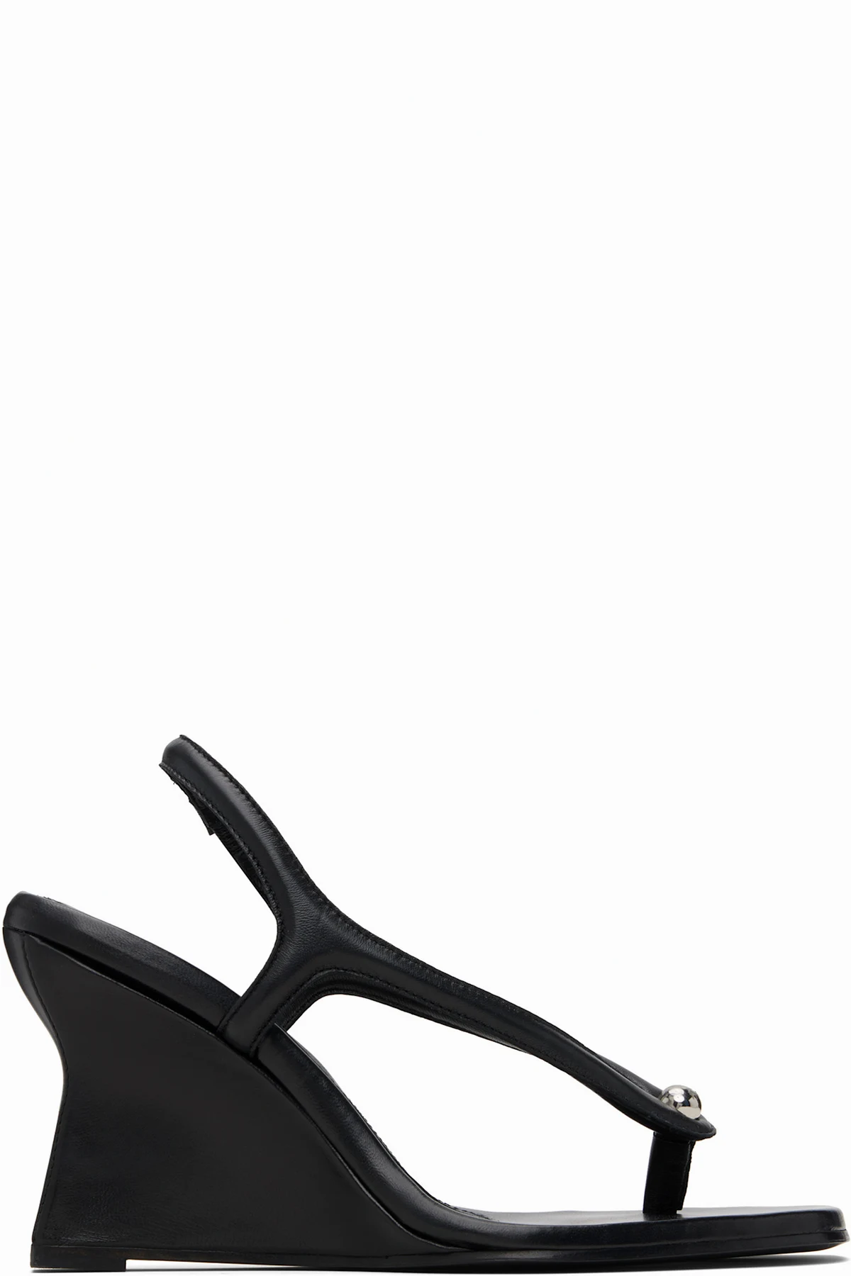 Black Valentina Wedge Heeled Sandals