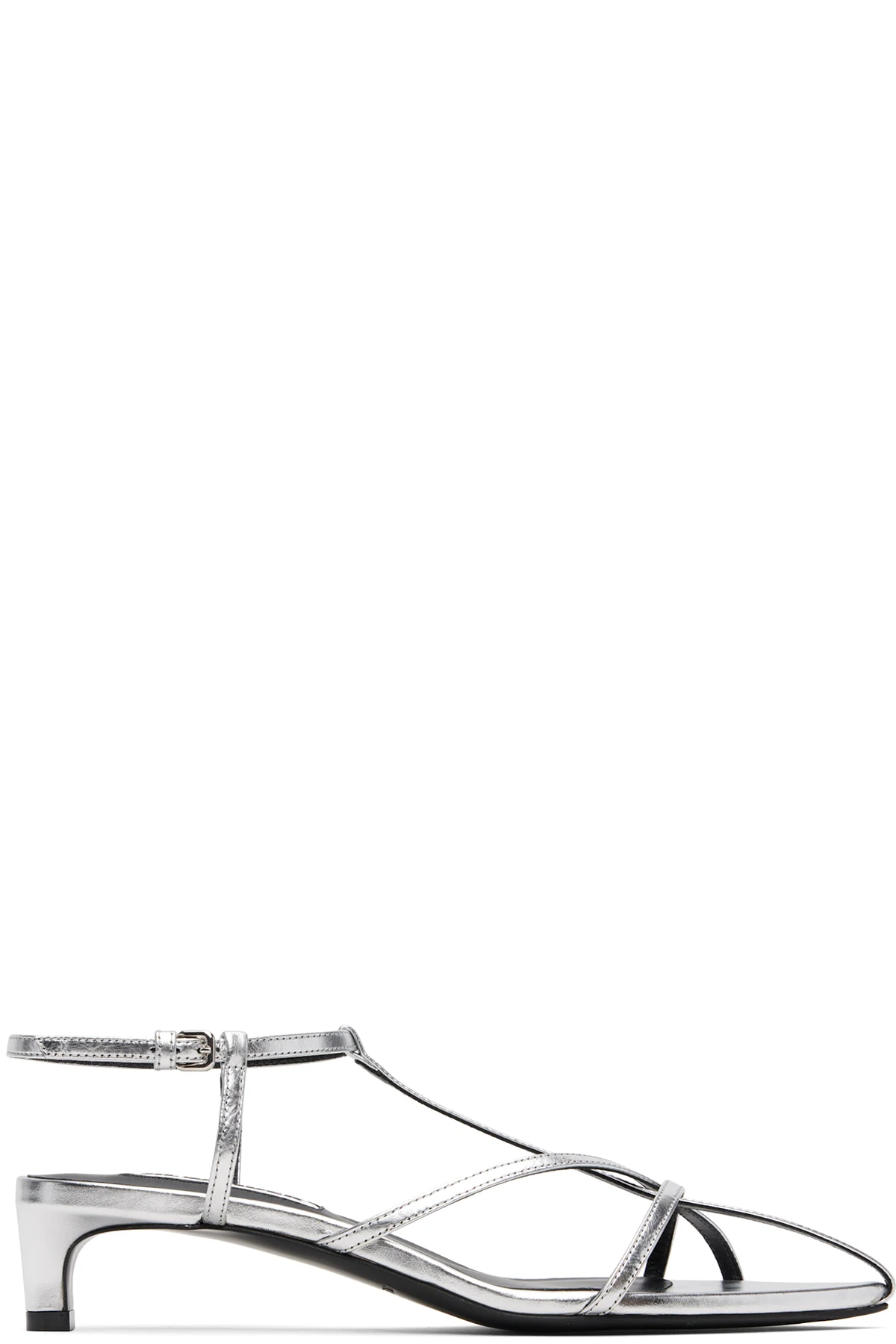 Silver Cage Low Heels