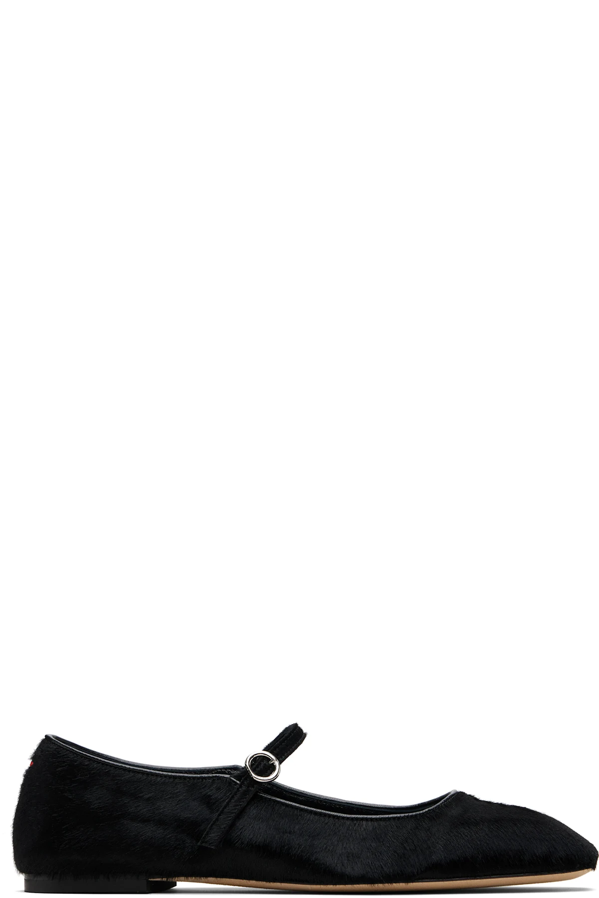 Black Uma Ponyhair Mary-Jane Ballerina Flats