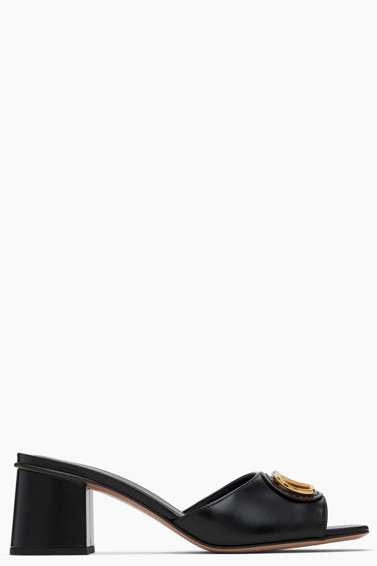 Black VLogo Signature Slide Heeled Sandals