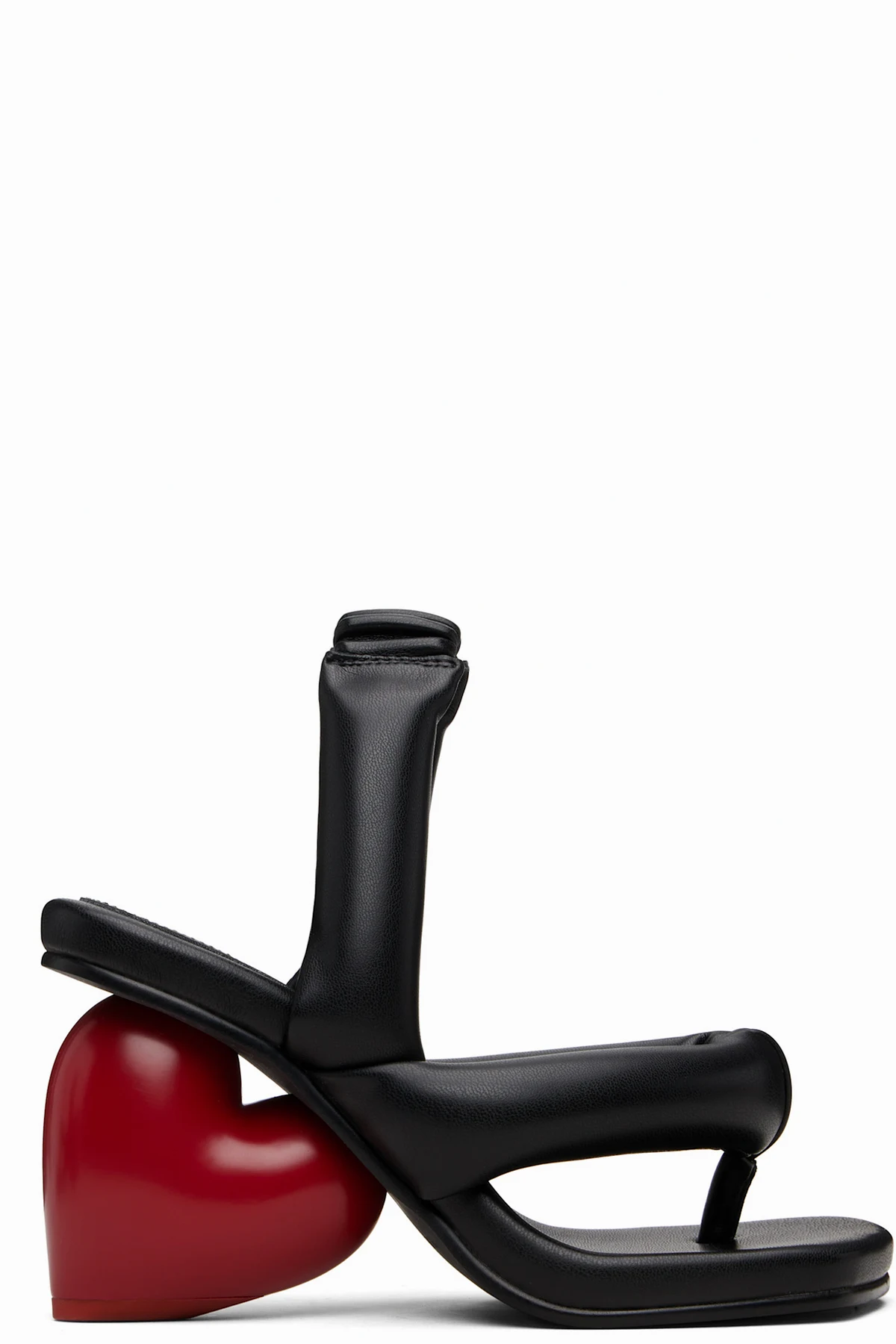 Black & Red Love Heeled Sandals