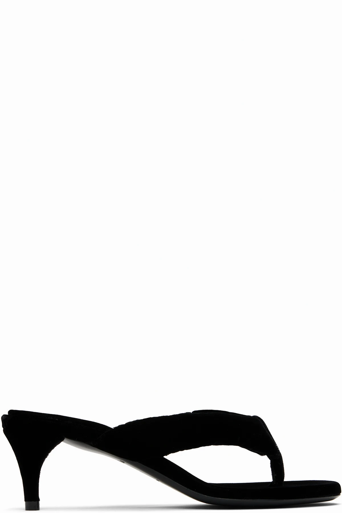 Black Velvet Tong Mules