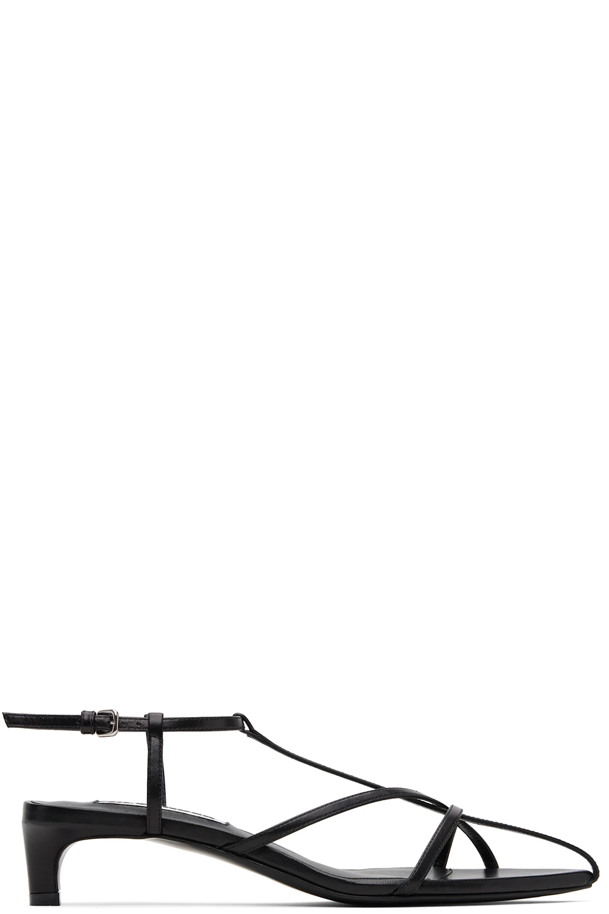 Black Cage Low Heeled Sandals