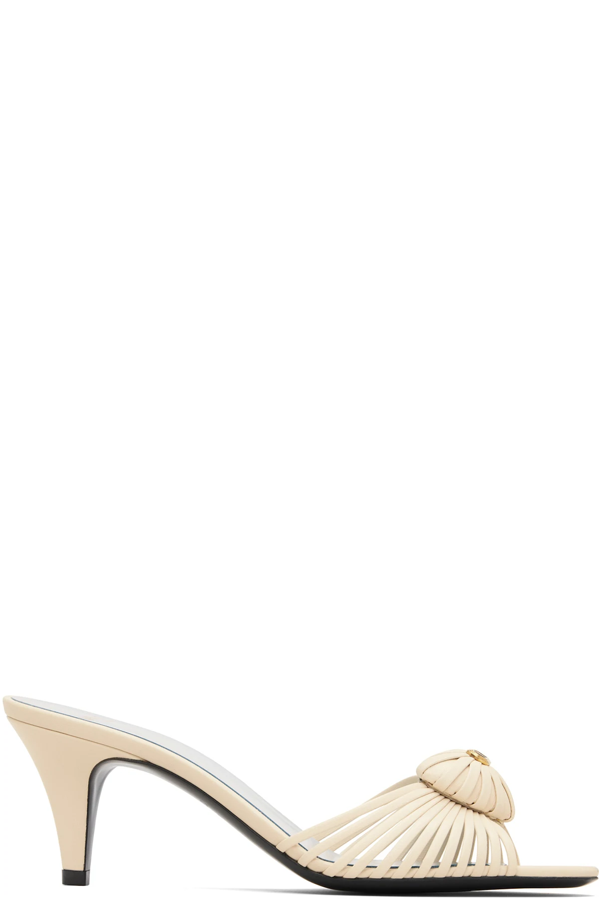 Off-White Leather Woven Heart Heeled Sandals