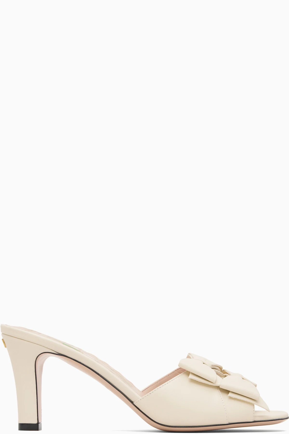 Off-White Leather Bow Heeled Sandals