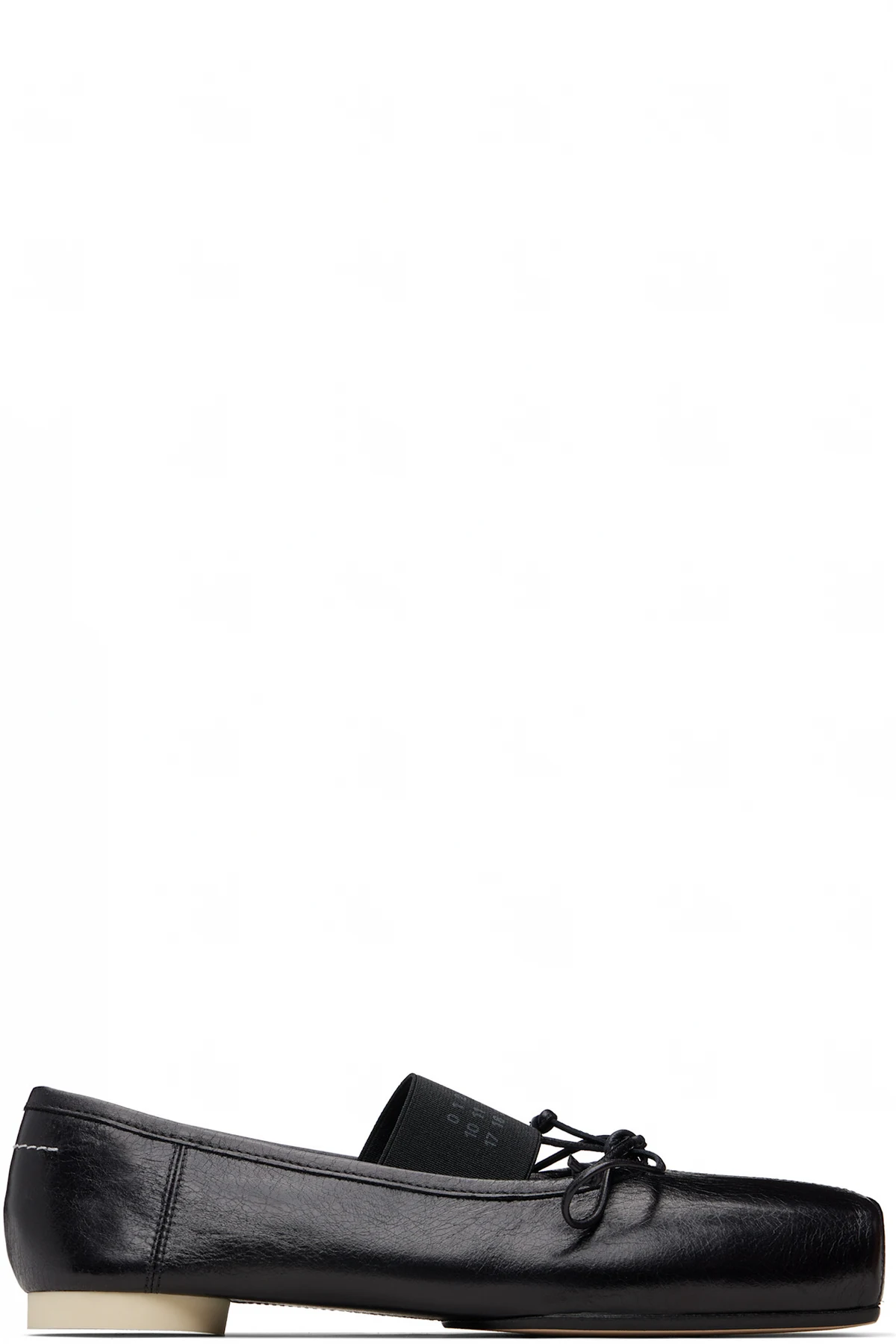 Black Numeric Square-Toe Ballerina Flats