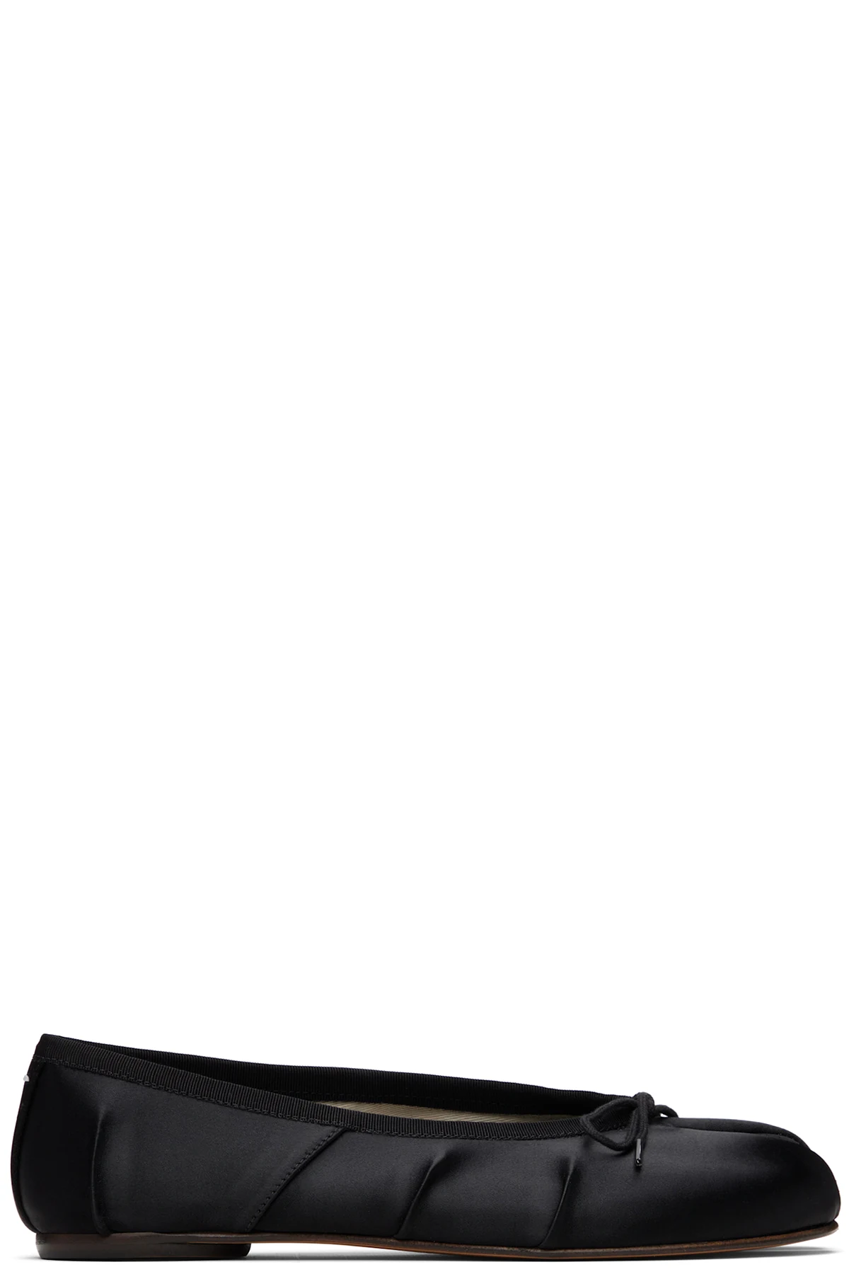 Black Tabi Satin Ballerina Flats