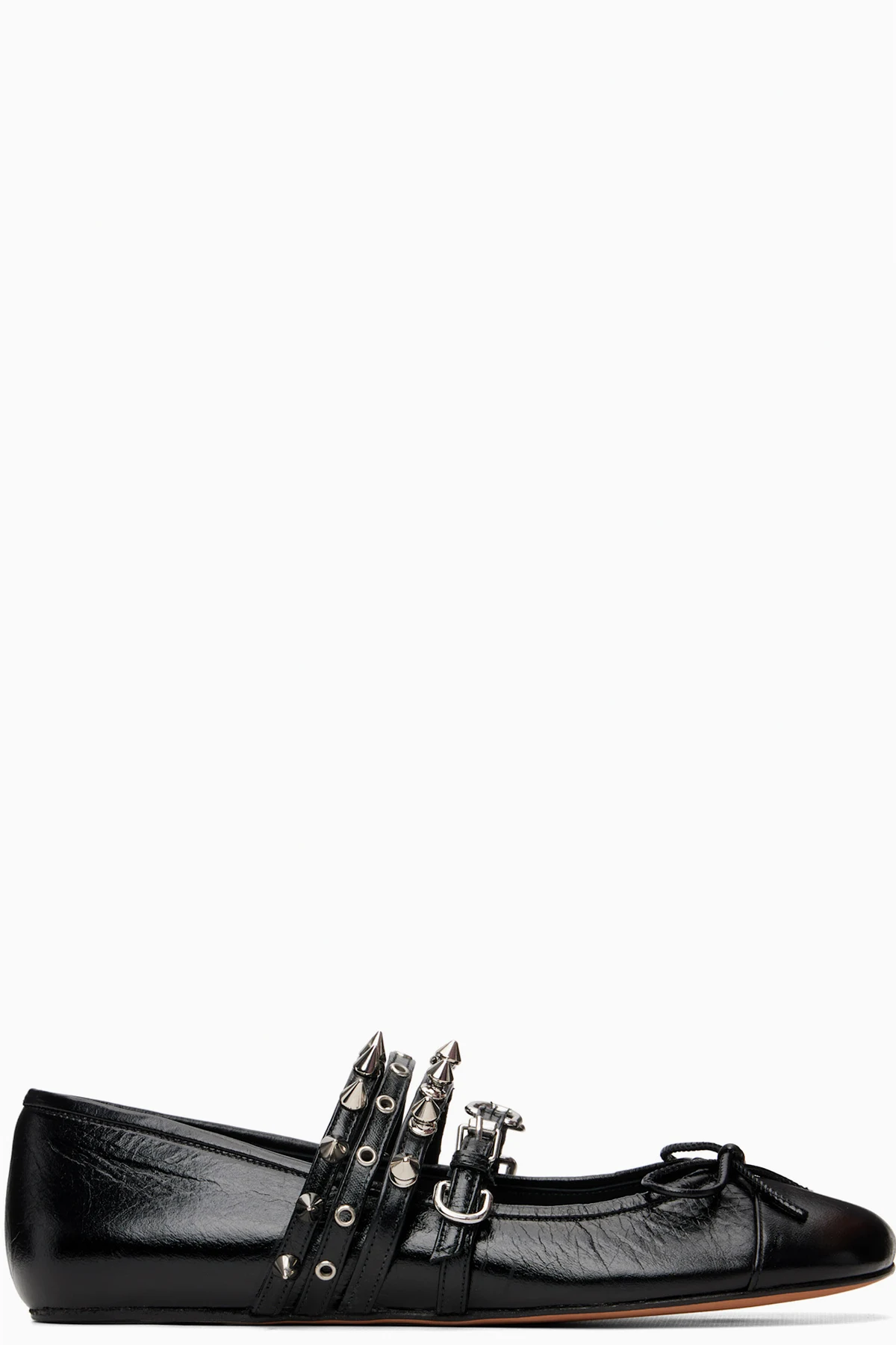 Black Spike Ballerina Flats