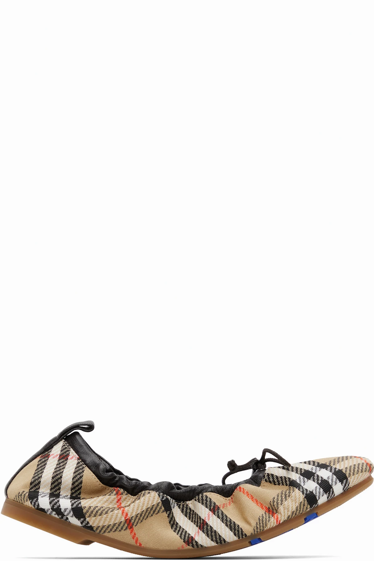 Tan Check Fawn Ballerina Flats