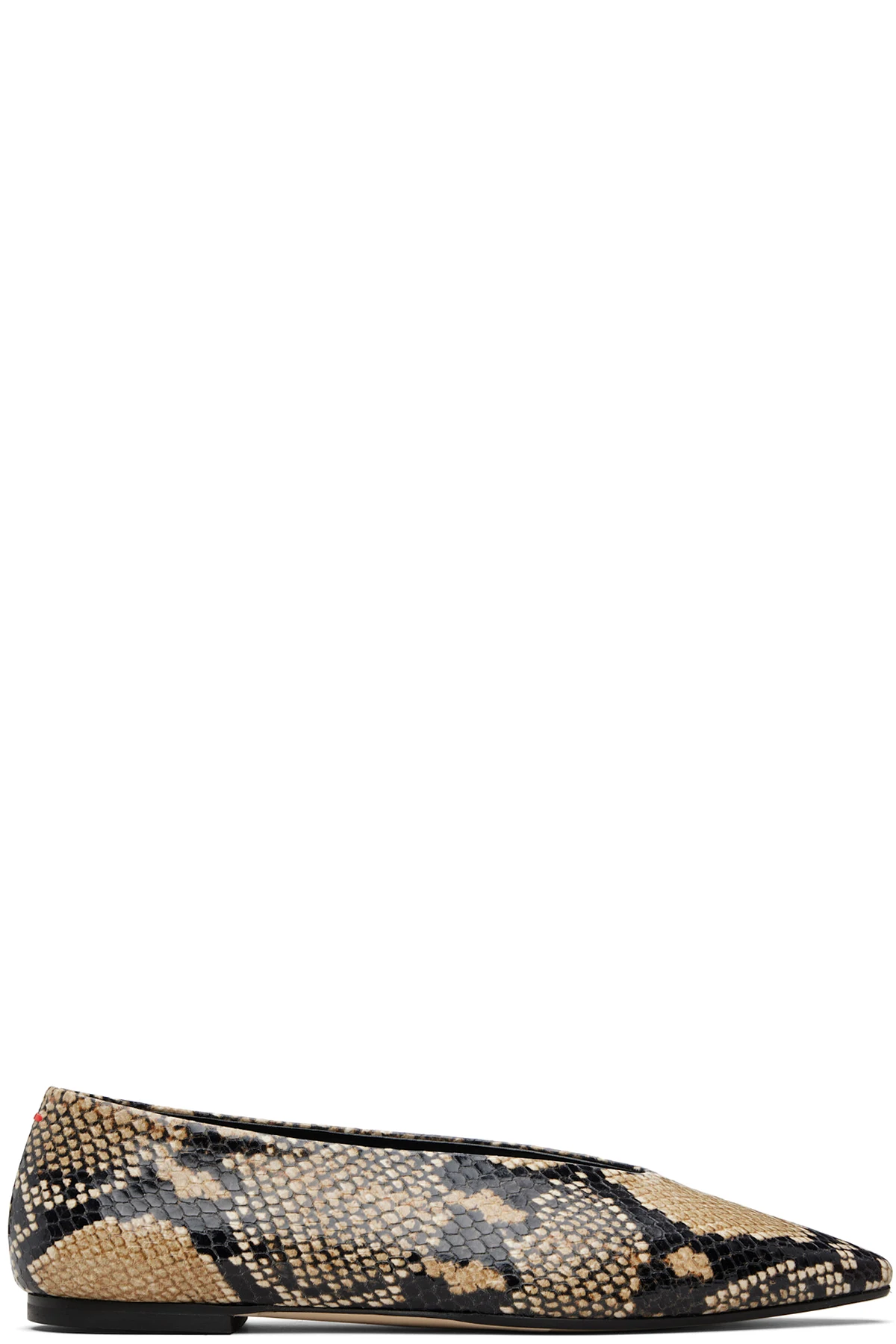 Black & Beige Betty Square-Toe Ballerina Flats