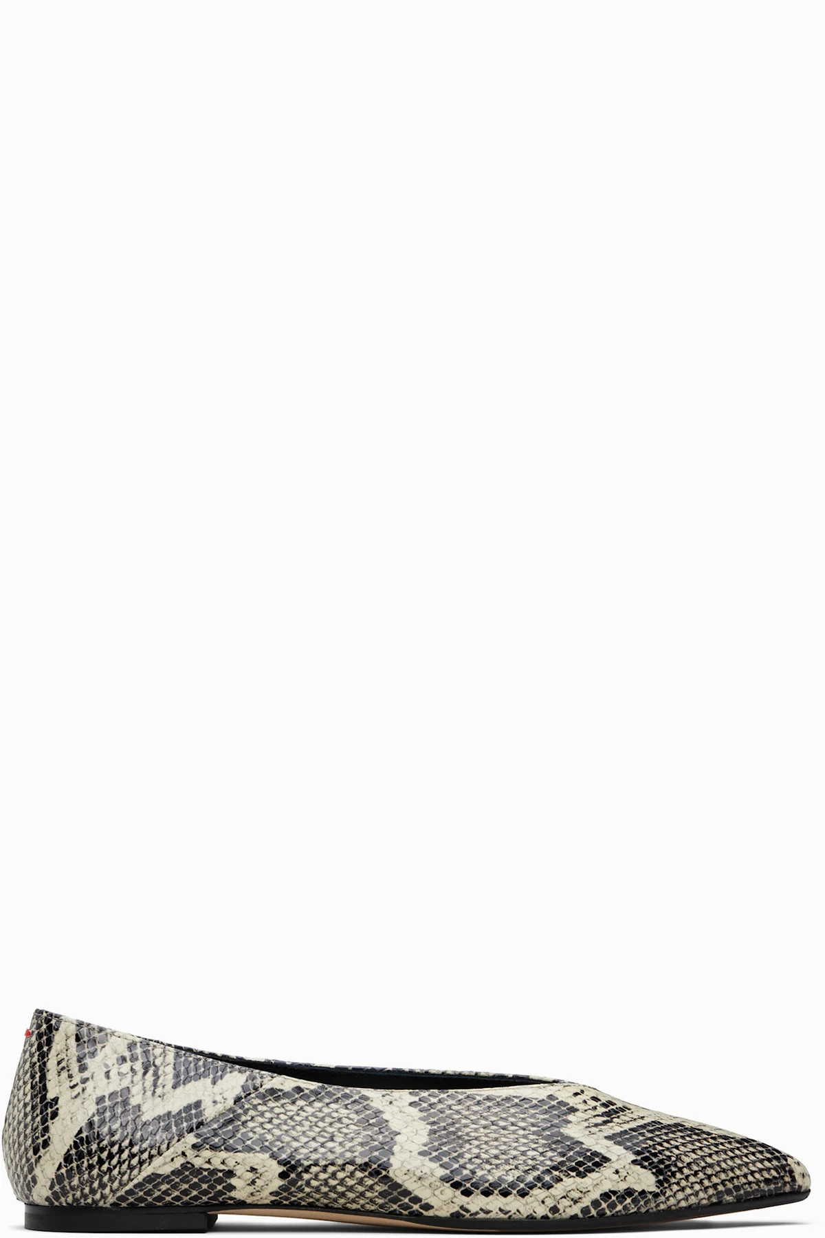 Off White & Black Moa Pointed-Toe Flats