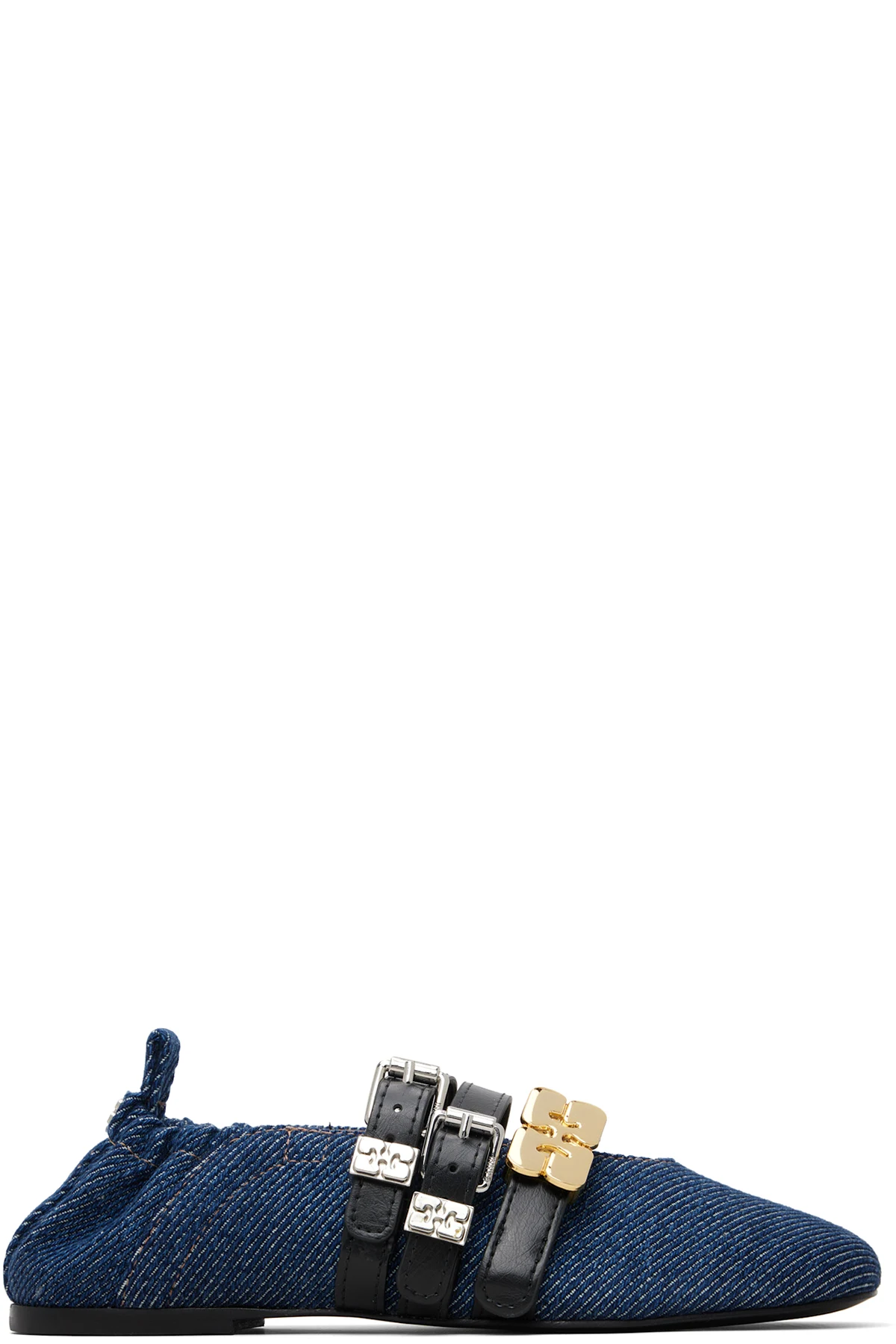 Navy Sue Triple Ballerina Flats