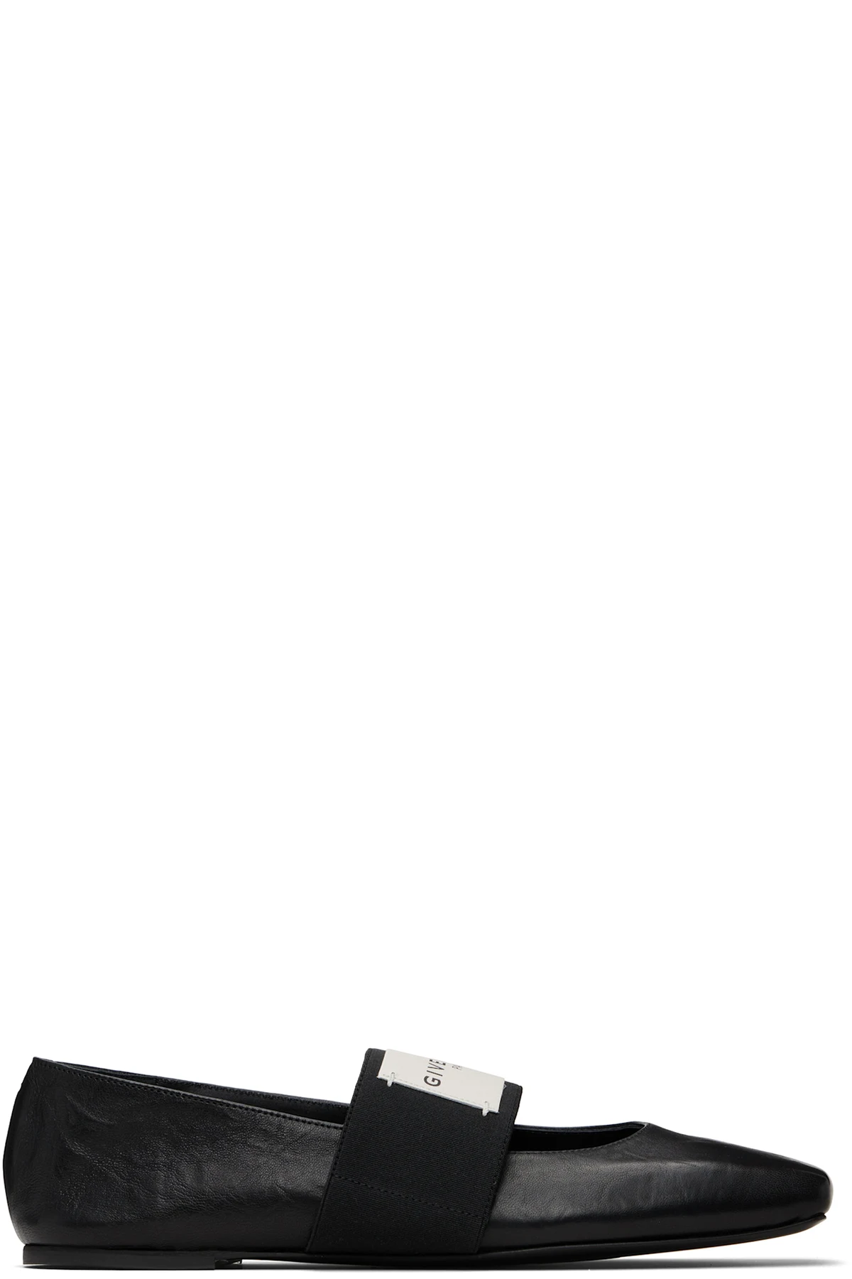 Black Sliced Square Ballerina Flats