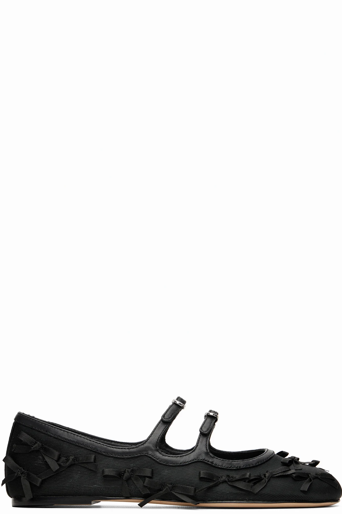 Black 'The Bow Mesh Kiki' Ballerina Flats