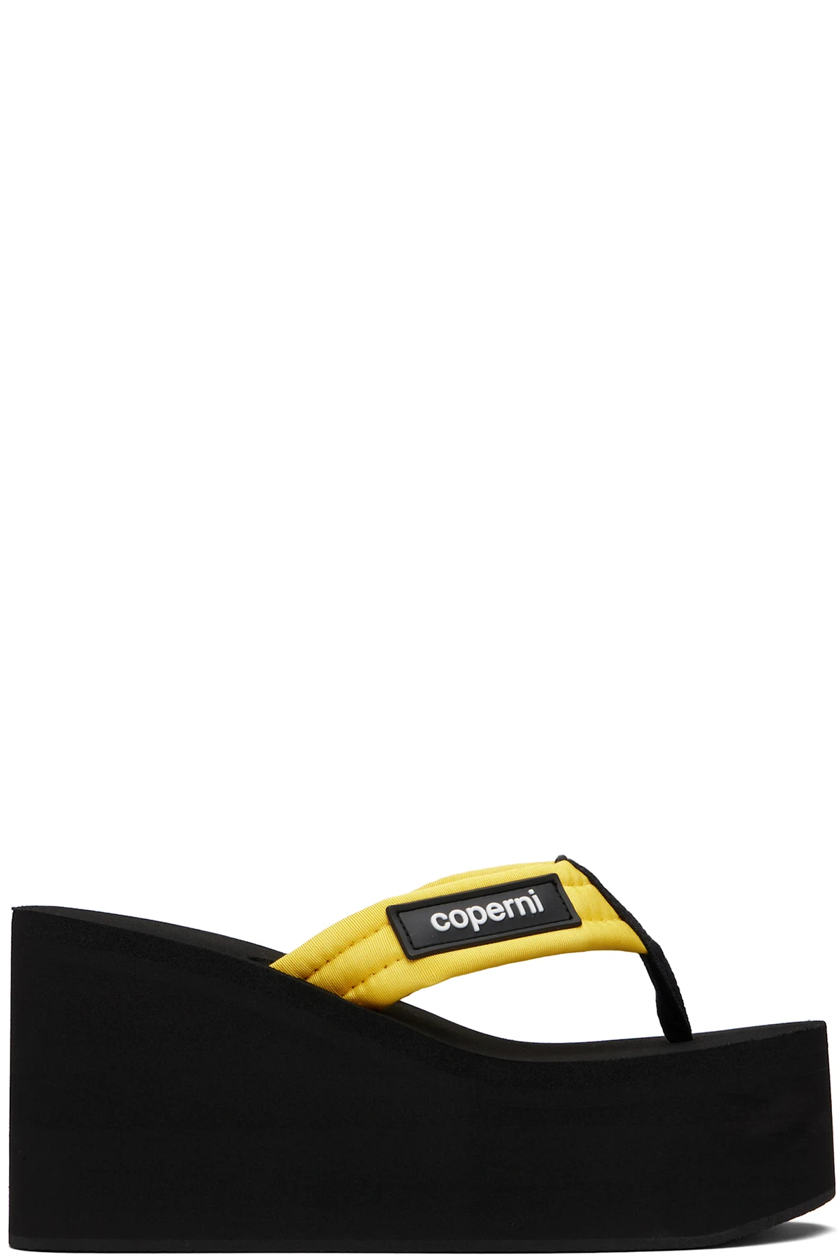 Black & Yellow Wedge Heeled Sandals