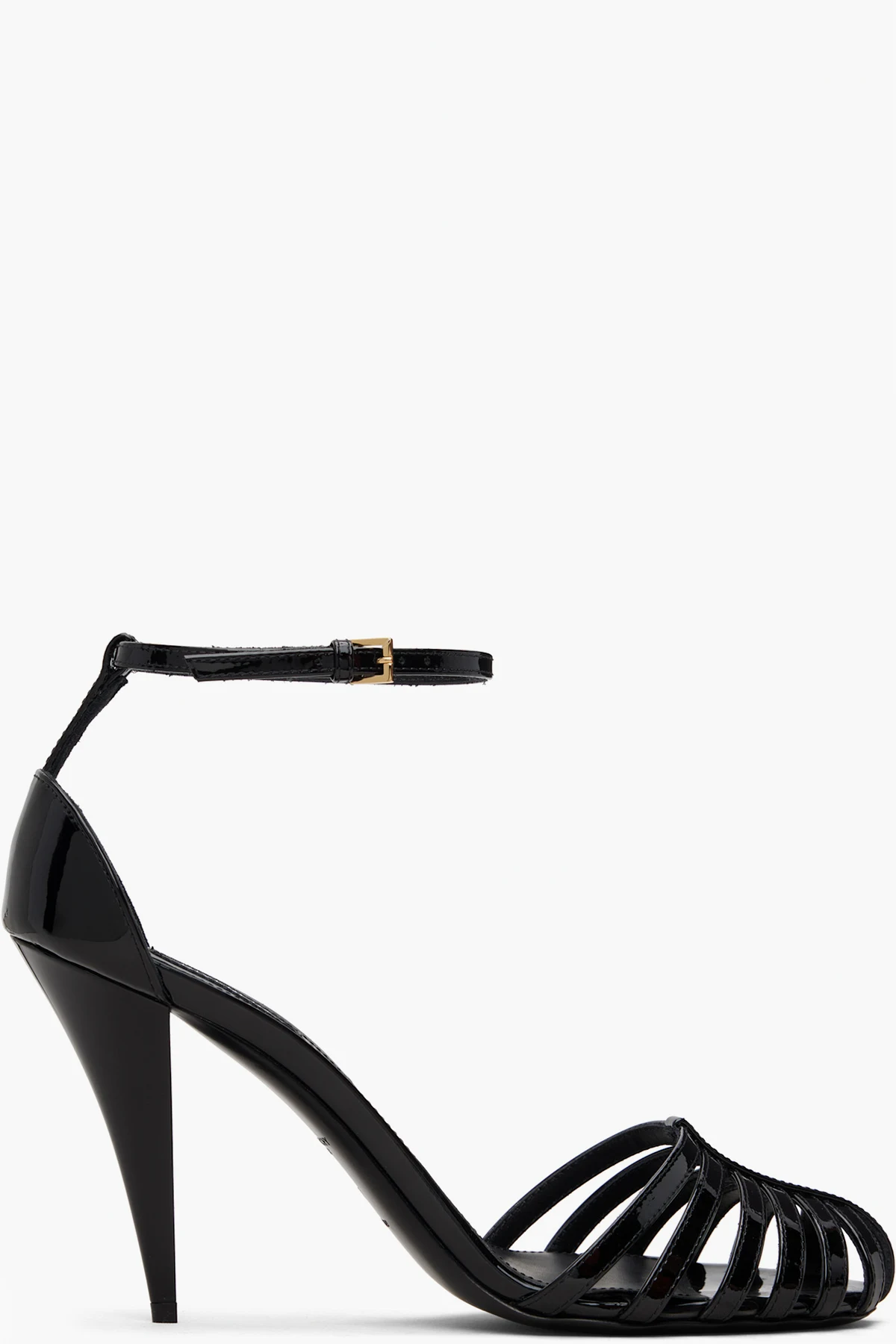 Black Cage Heeled Sandals