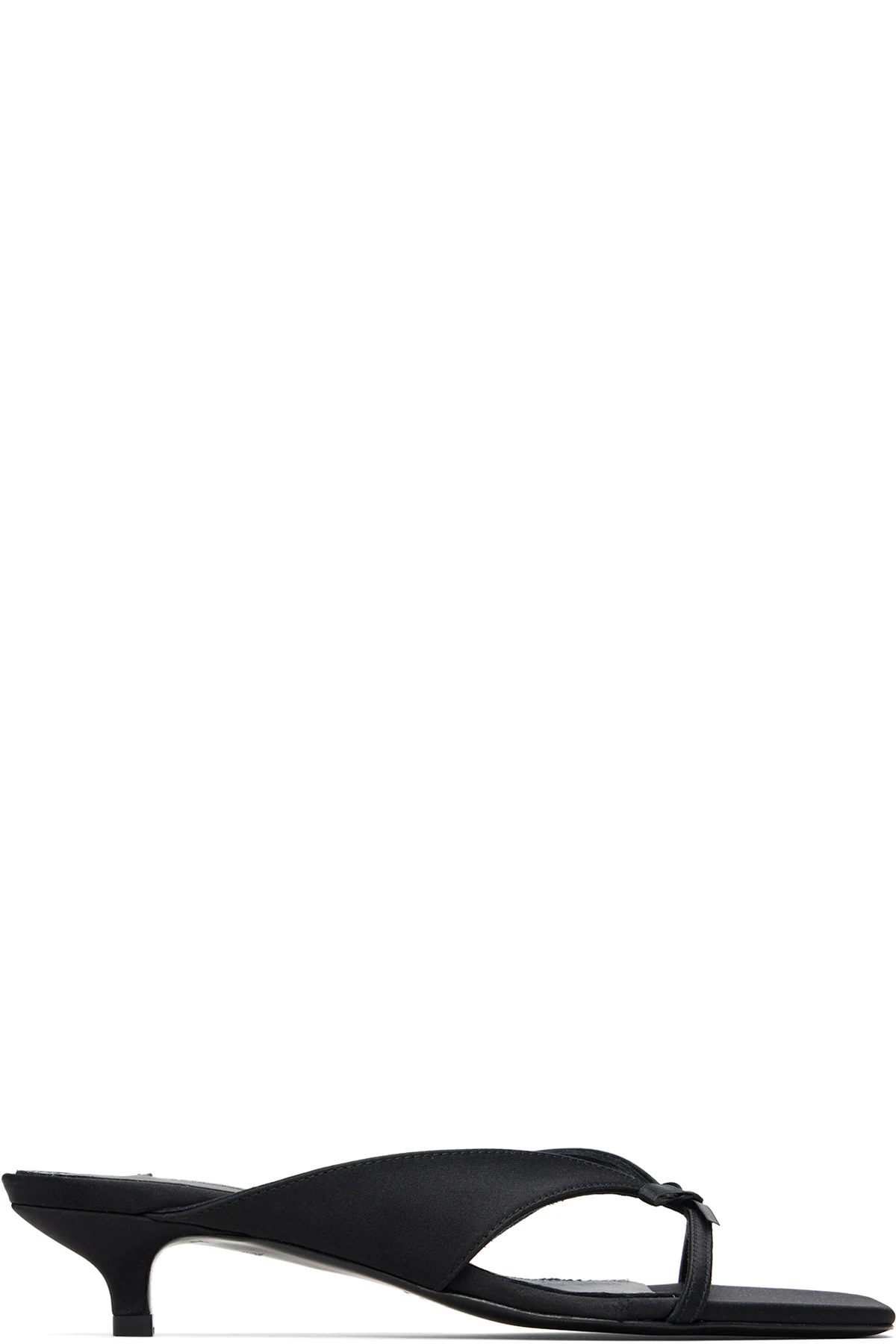 Black Bow Satin Sandals