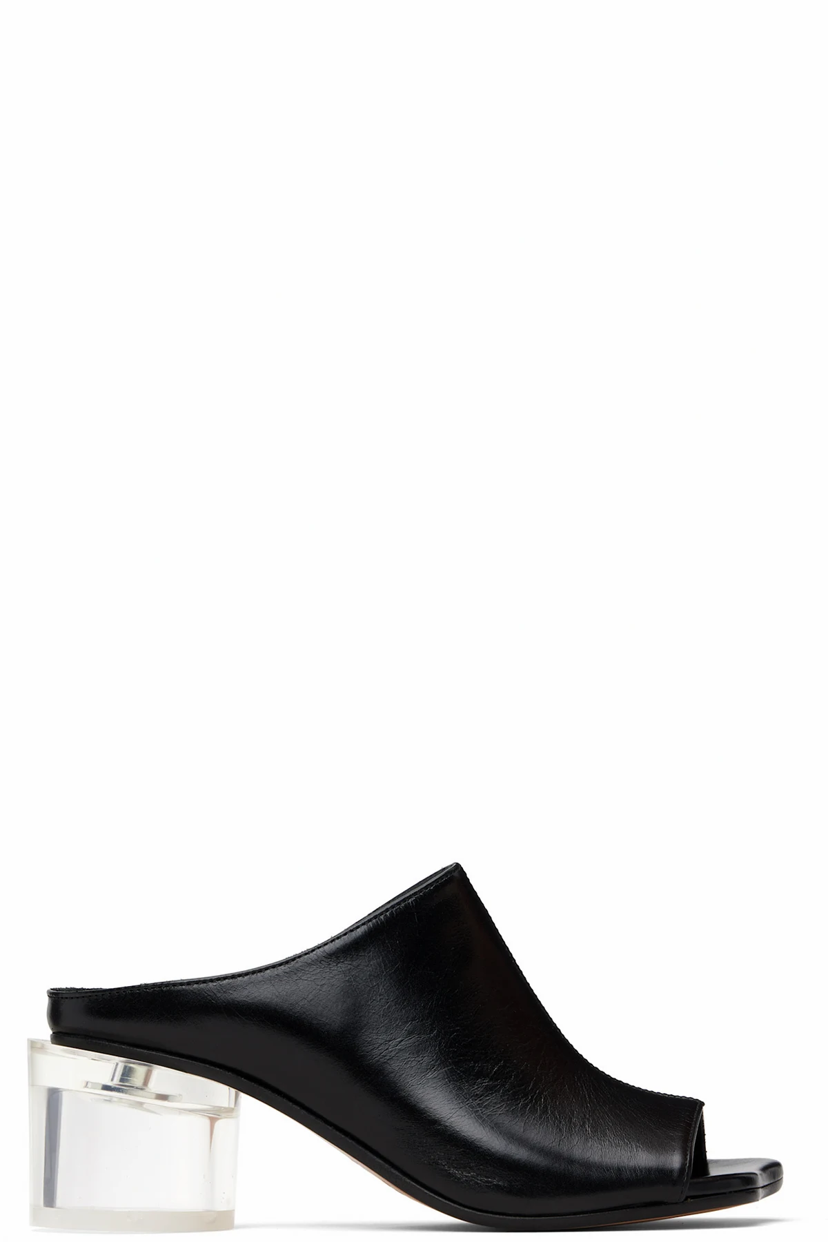 Black Anatomic Heeled Mule Sandals