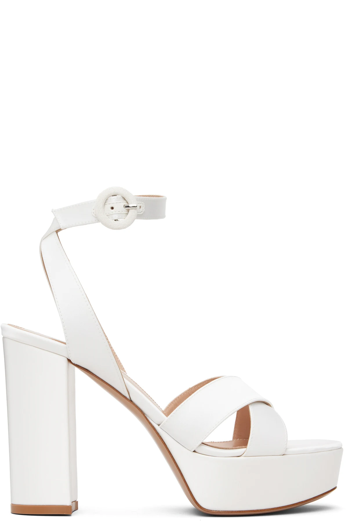 White Sabrina Heeled Sandals