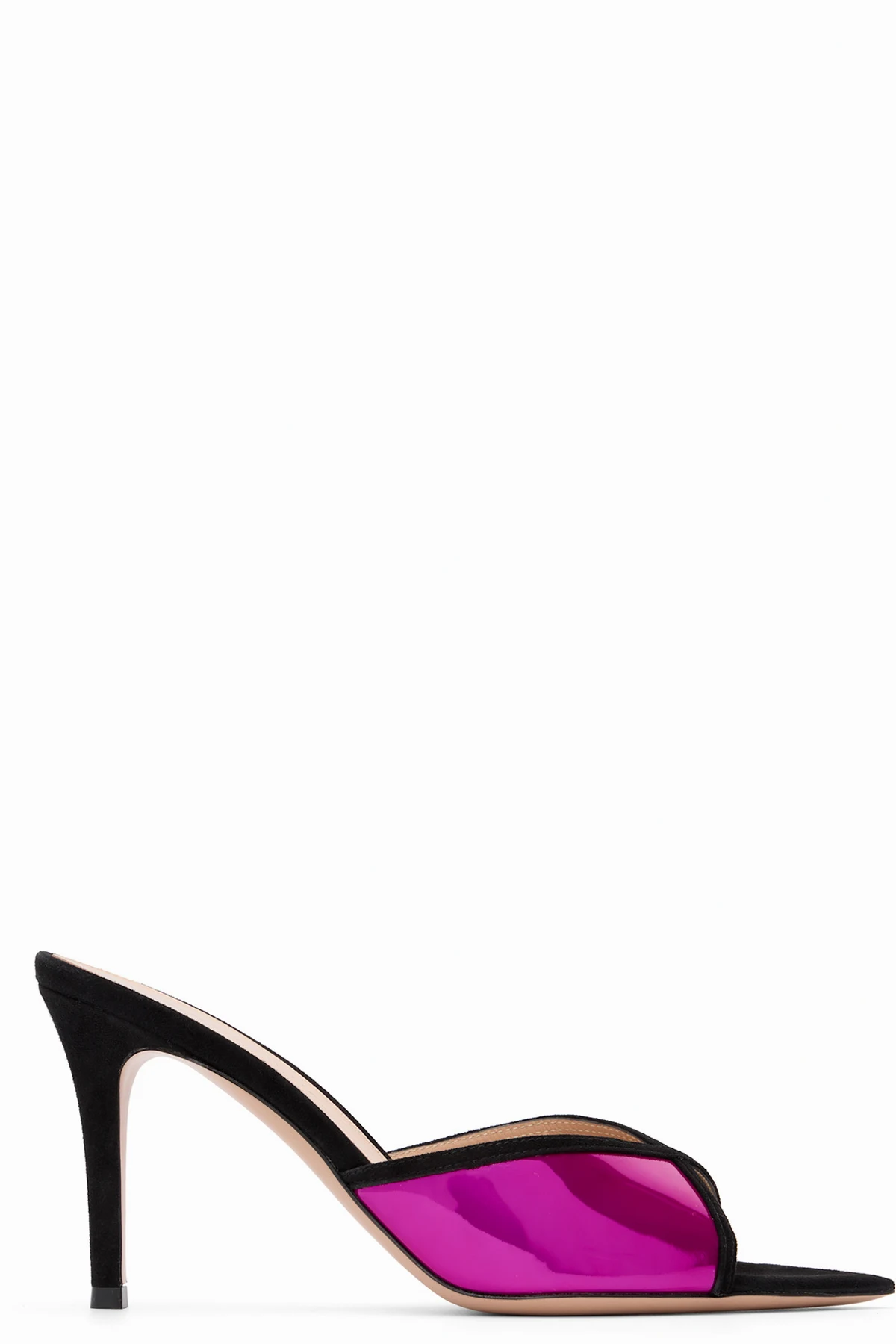 Purple & Black Confetti Mule Heeled Sandals