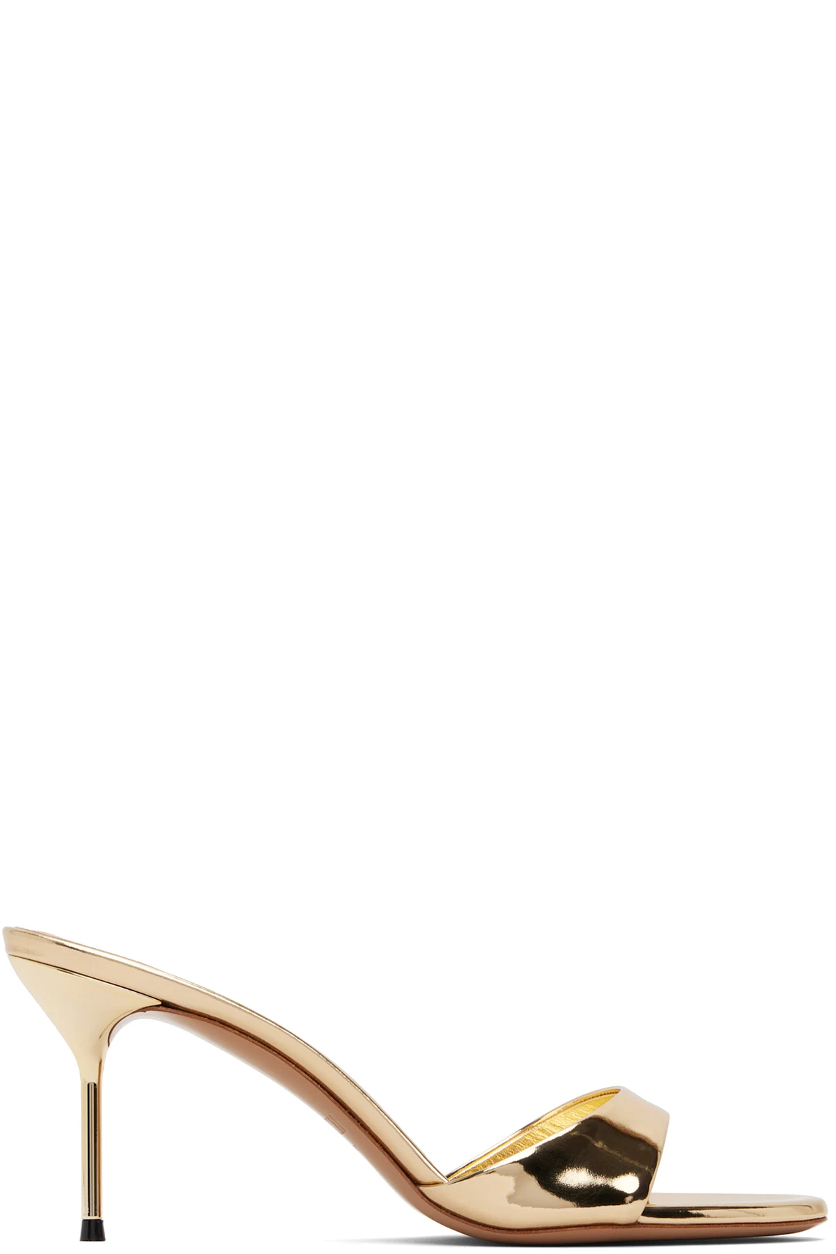 Gold Lidia Mule Heeled Sandals