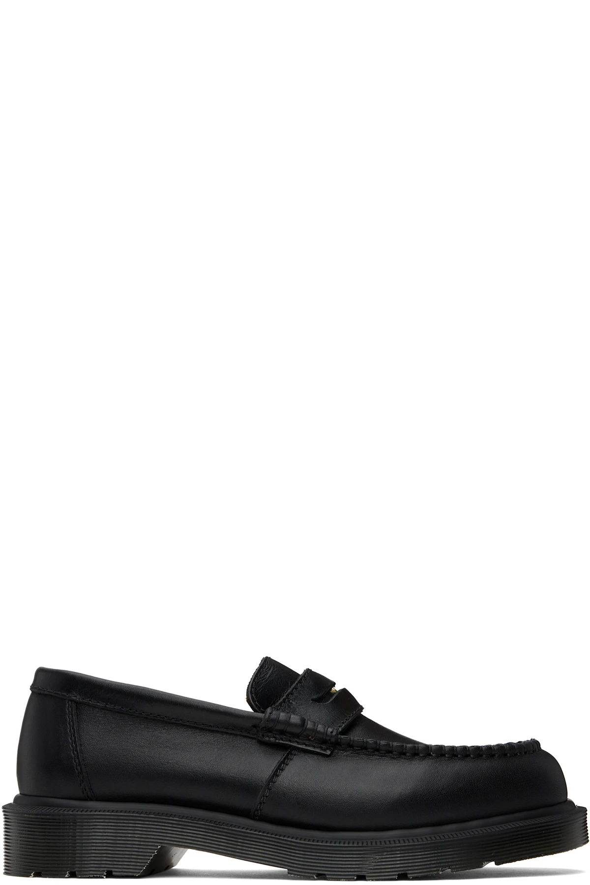Black Penton Leather Loafers