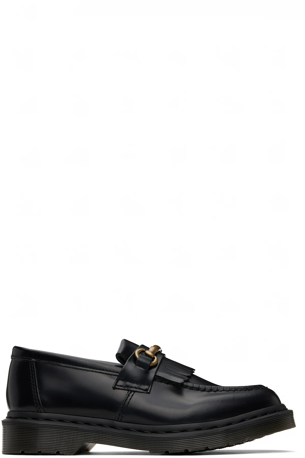 Black Adrian Snaffle Smooth Leather Kiltie Loafers