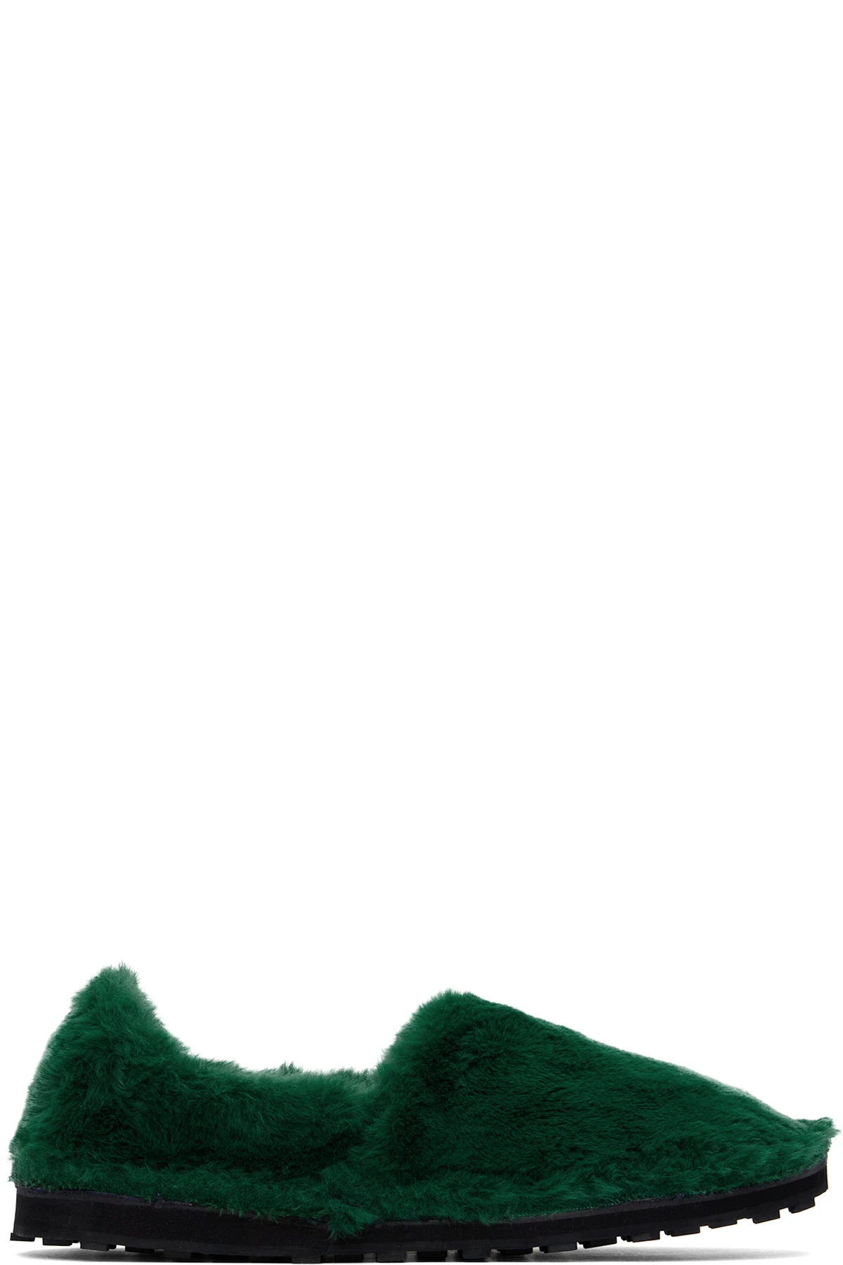 Green Faux-Fur Loafers