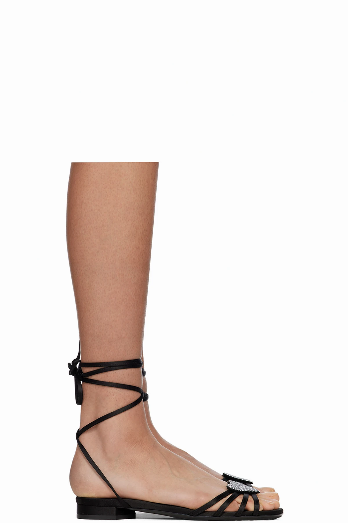 Black Kaia Flat Sandals