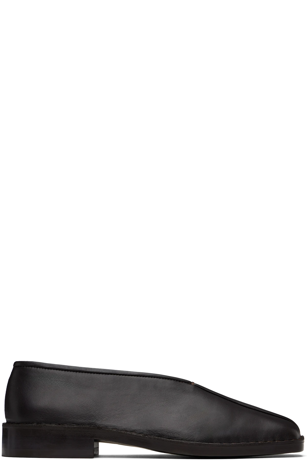Brown Flat Piped Loafers