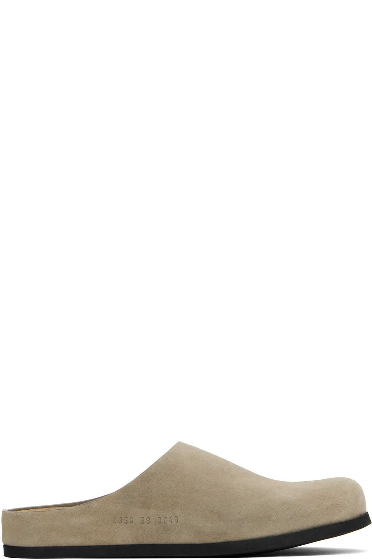 Taupe Suede Clog Loafers