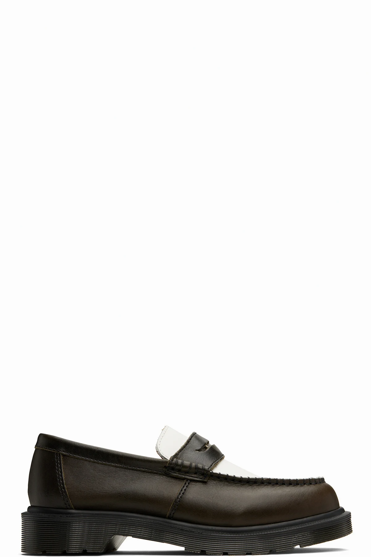 Brown & White Penton Two-Tone Leather Loafers