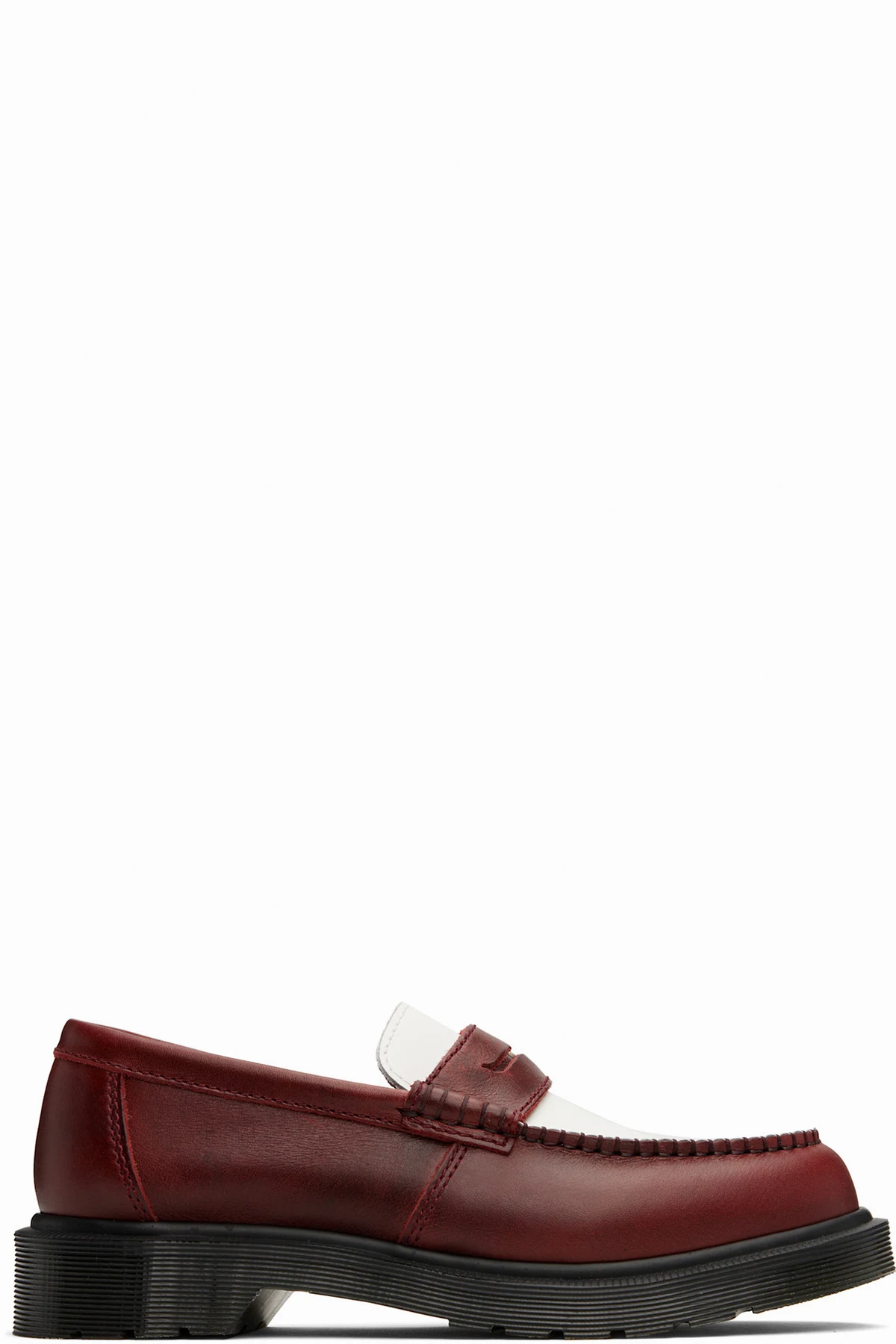 Burgundy & White Penton Two-Tone Leather Loafers