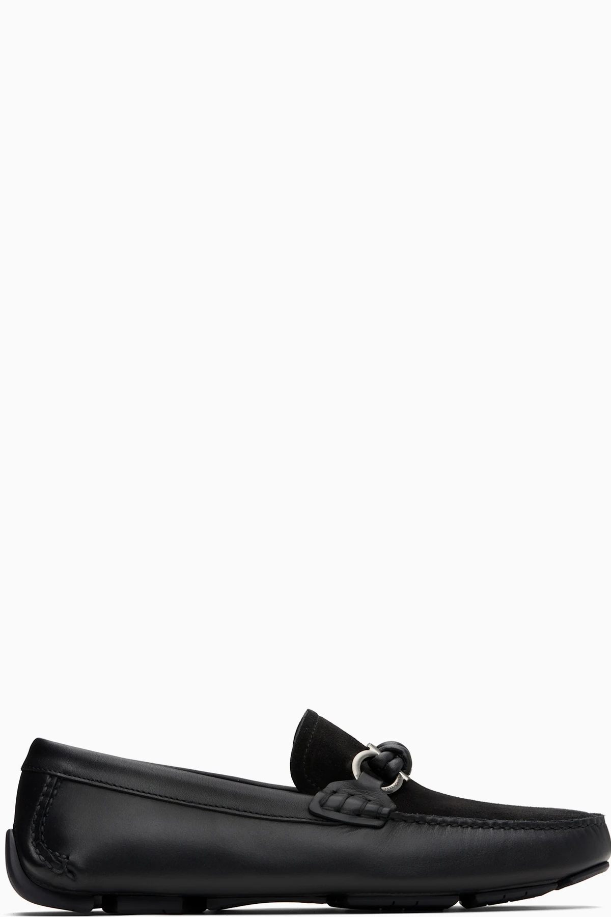 Black Gancini Buckle Driver Loafers