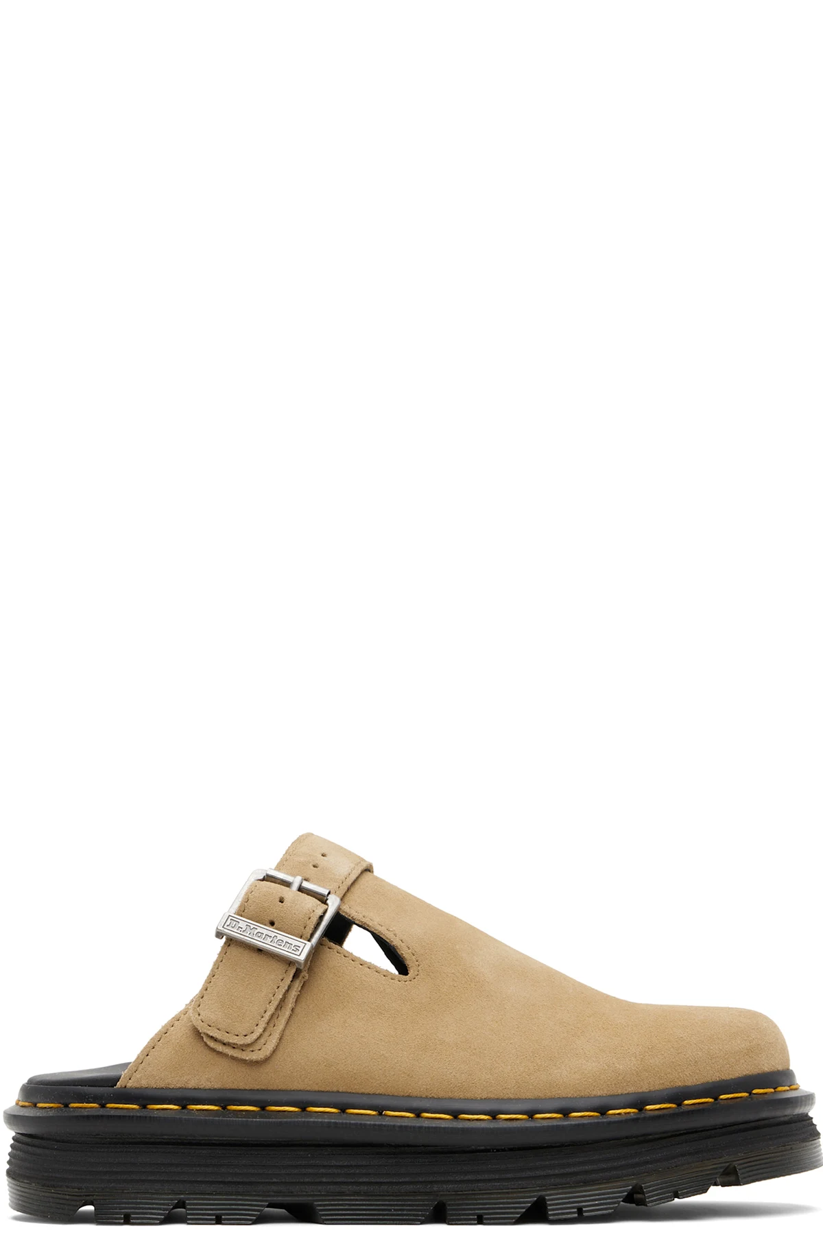Beige Zebzag Suede Casual Slingback Platform Mules