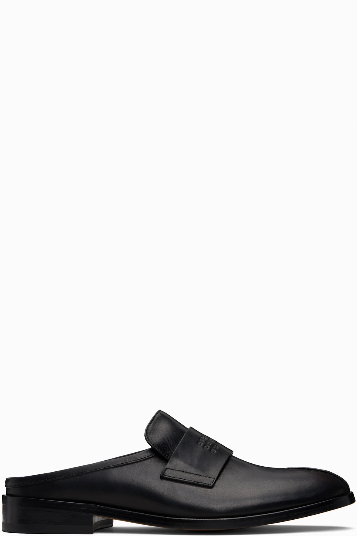 Black Embossed-Logo Loafers