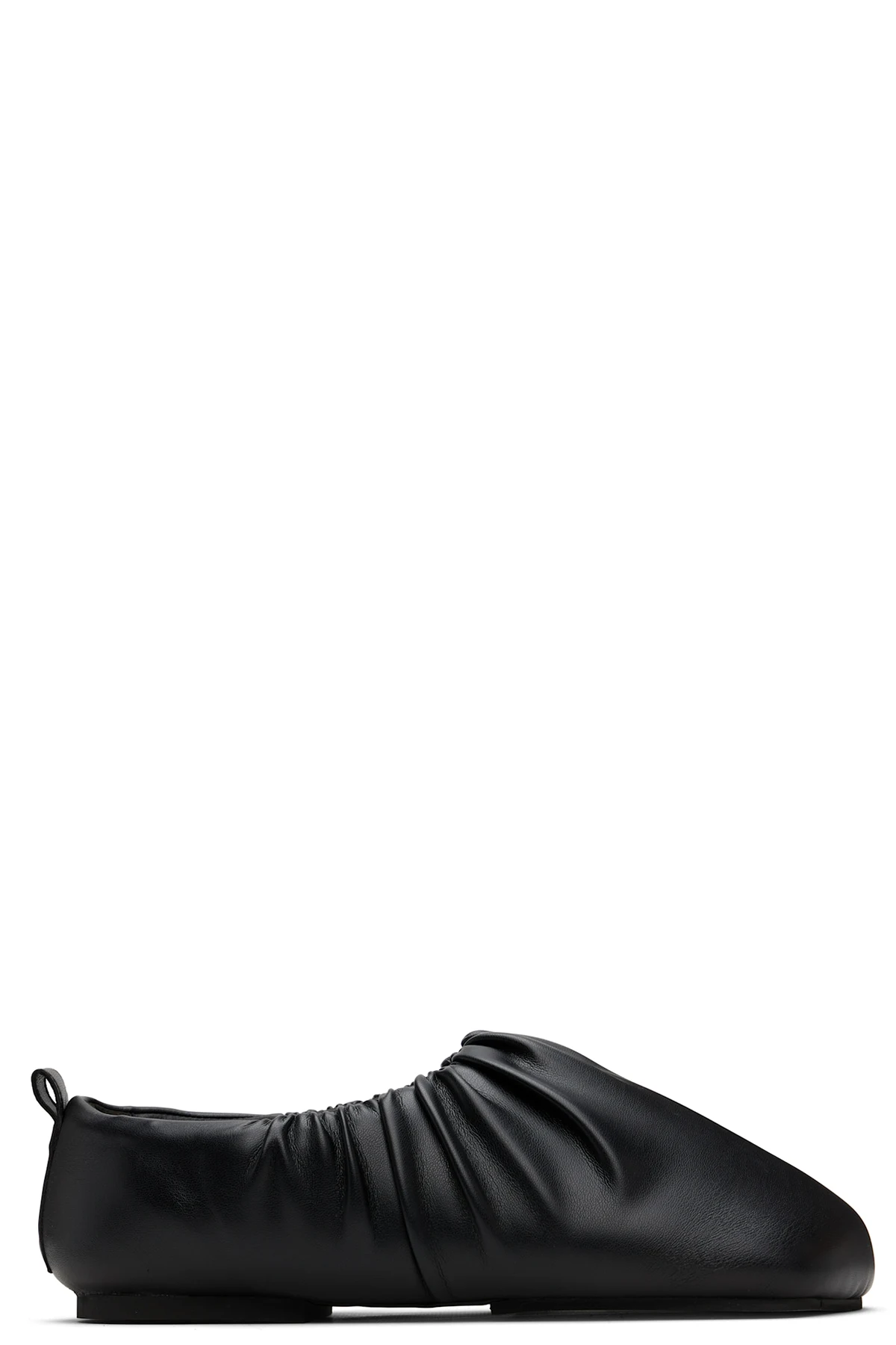 Black Wrinkle Flat Slippers