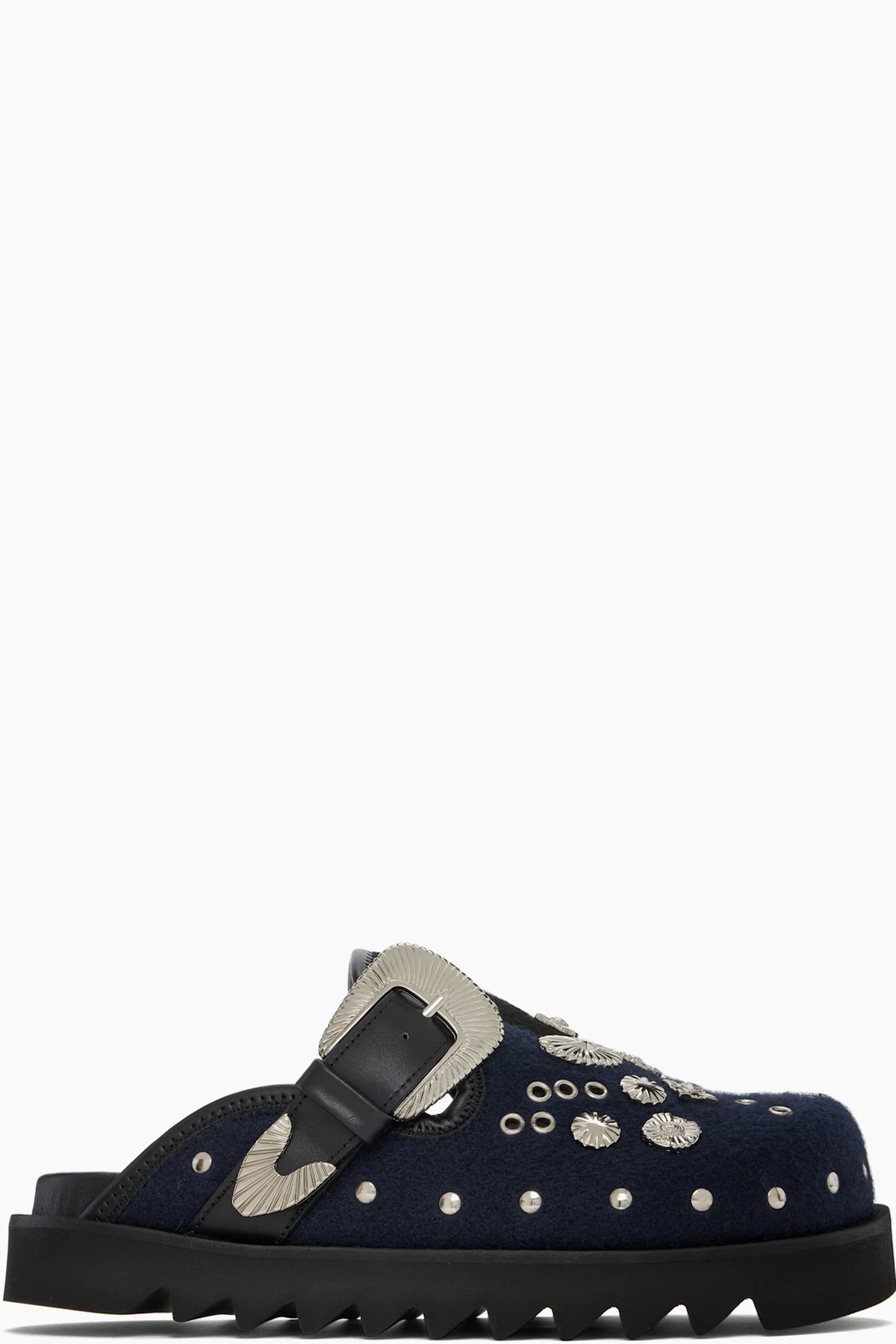SSENSE Exclusive Navy Felt Loafers