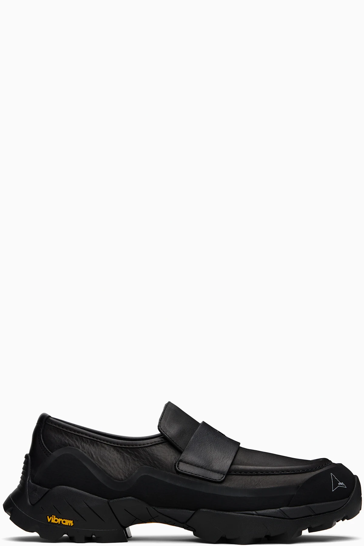 Black Logo Cutout Loafers