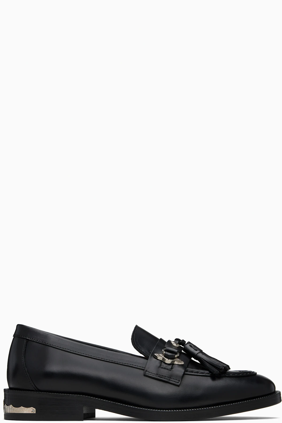 Black Hard Leather Loafers