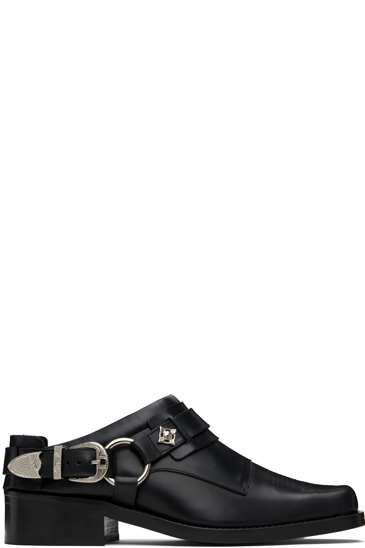 Black Western Mule Loafers