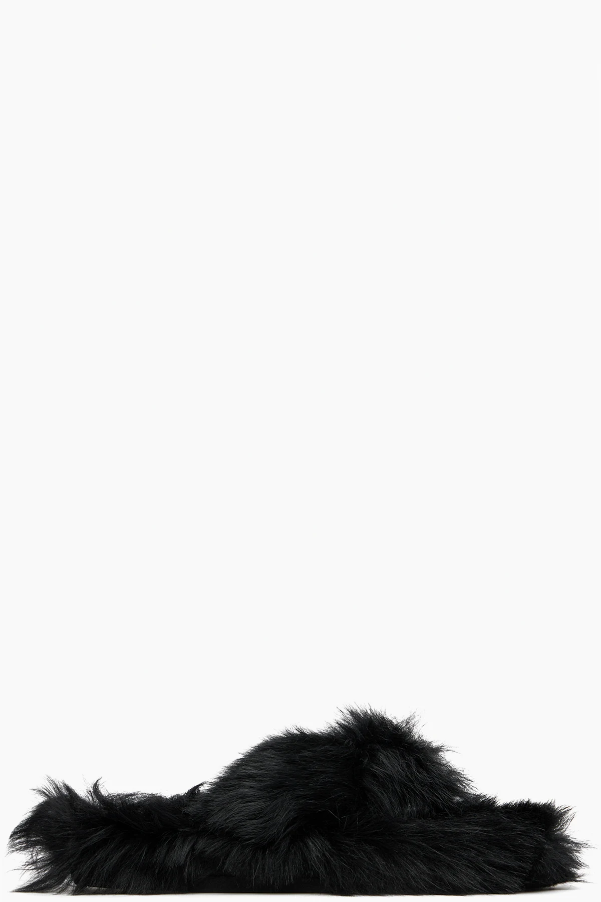 Black Shearling Sandals