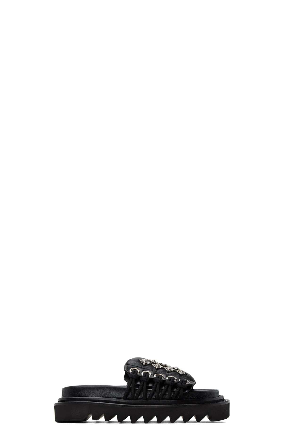 Black Lace-Up Sandals